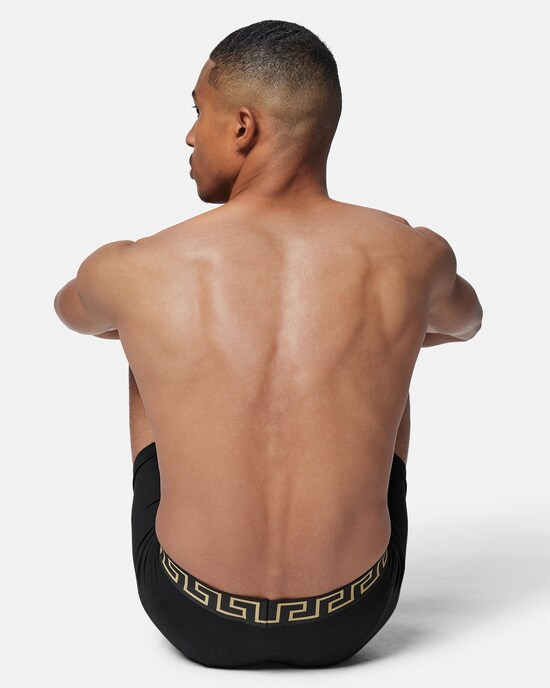 Versace Lange Unterhose aus Baumwolljersey schwarz 2