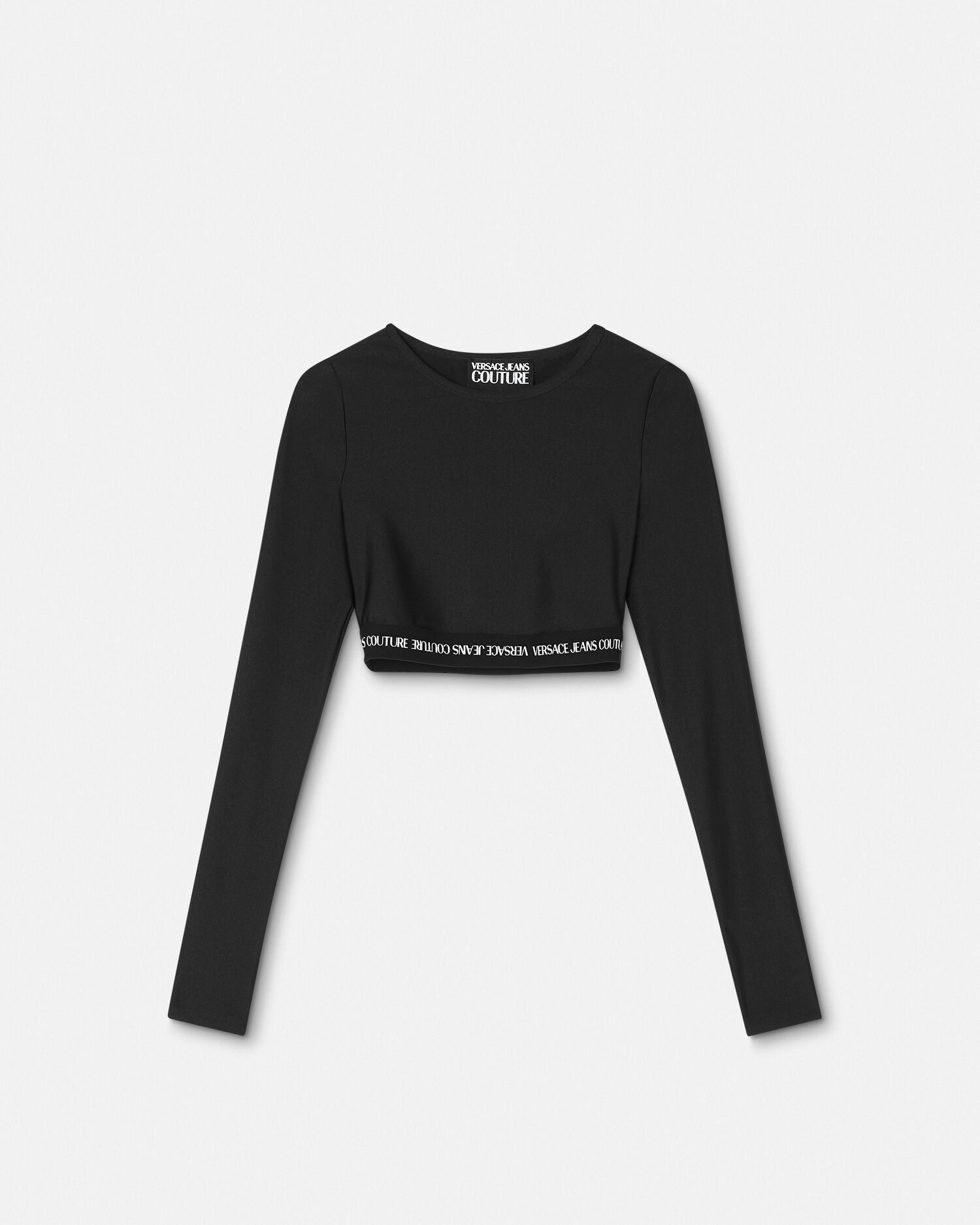 Camiseta corta de manga larga con logotipo Negro Estampado VERSACE
