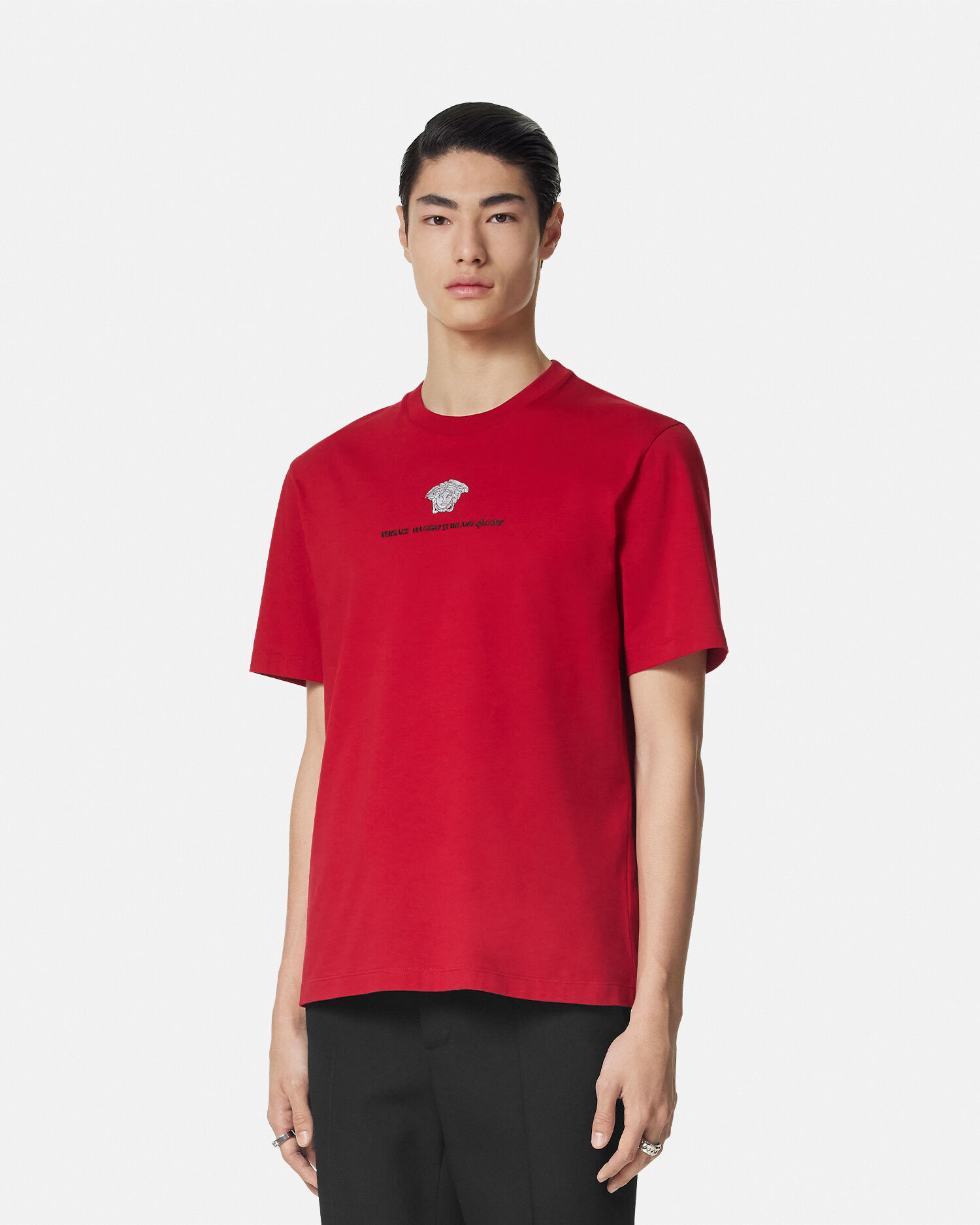 Embroidered Medusa Milano T Shirt