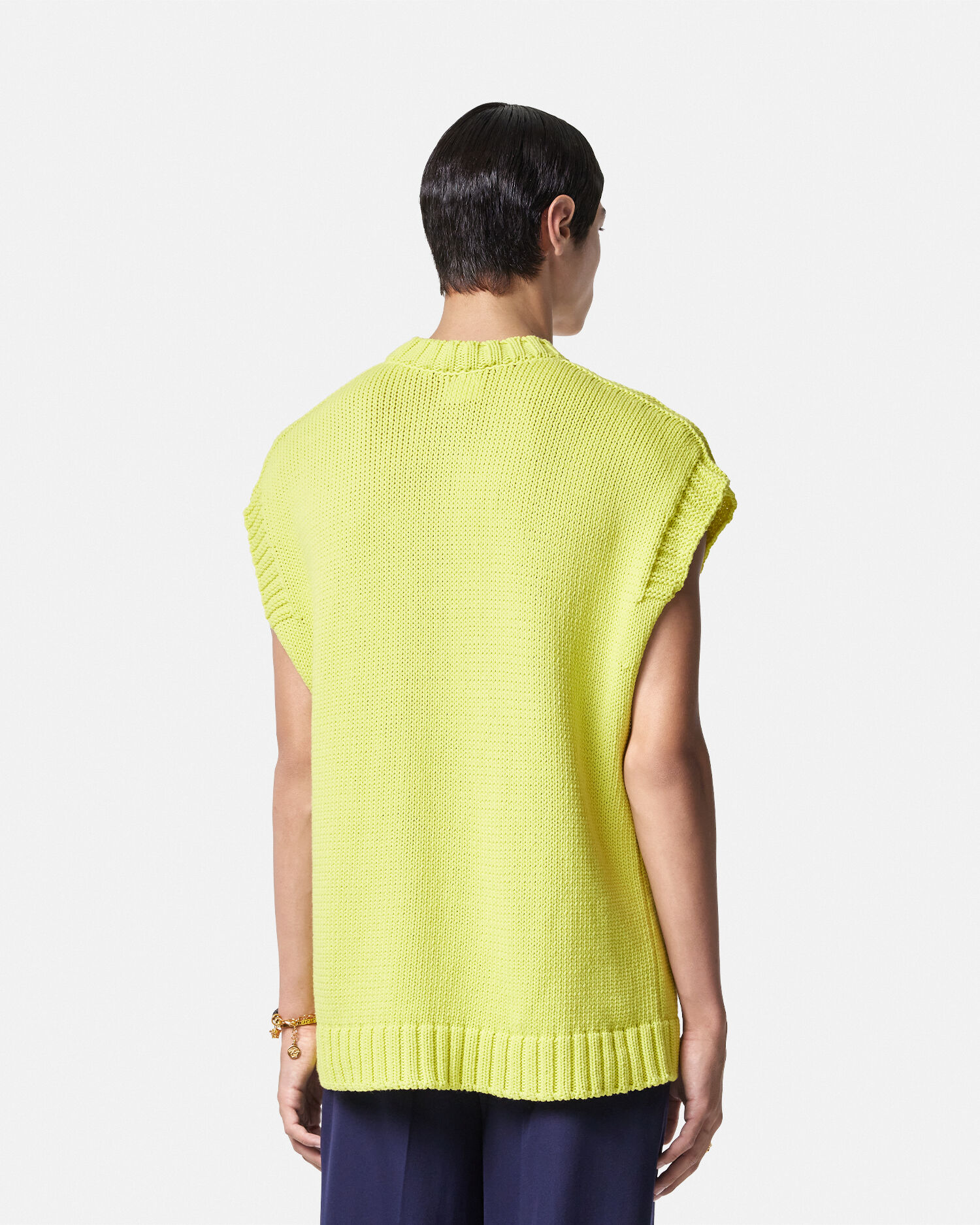Versace Nautical Logo Knit Jumper Yellow Versace GB