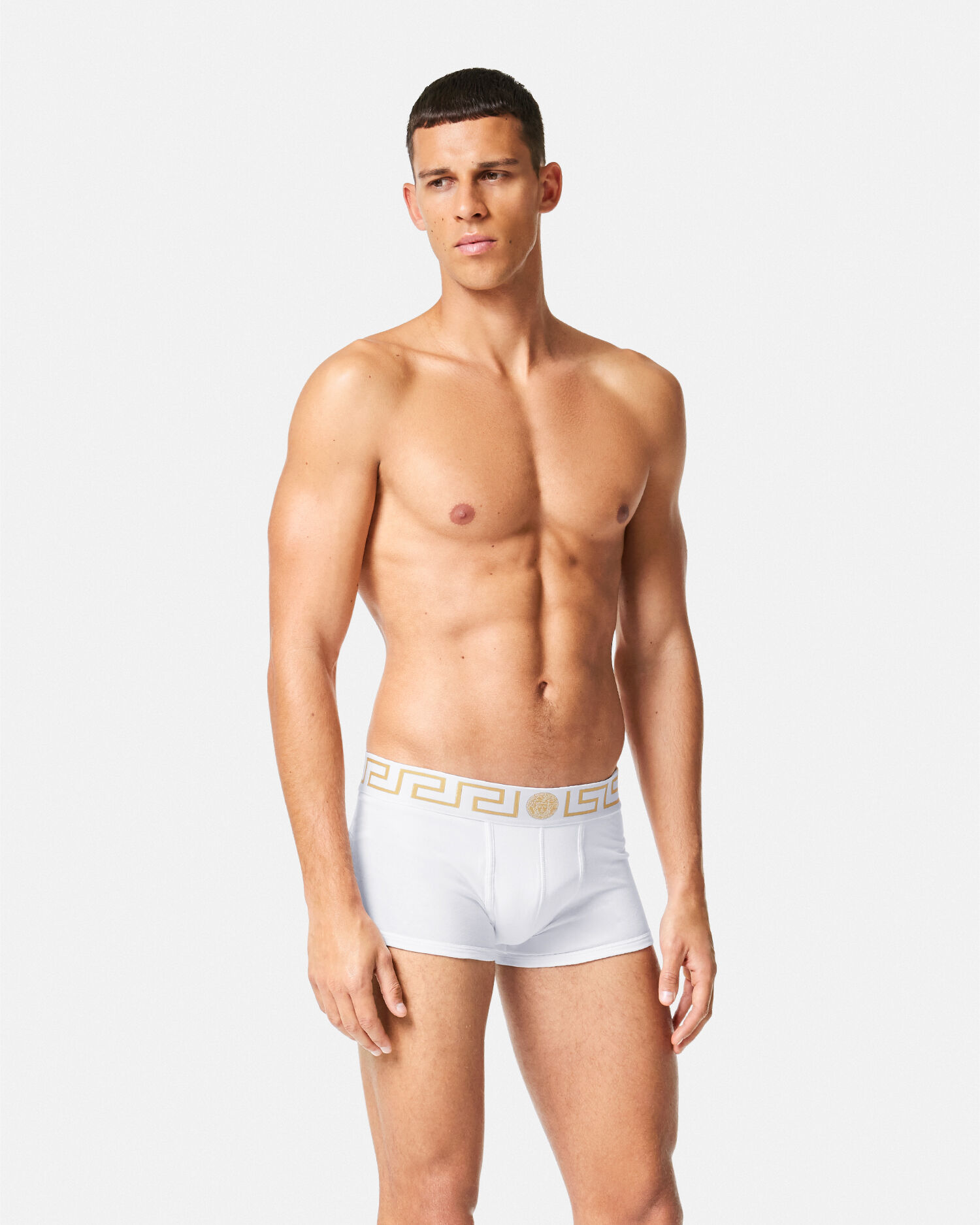 VERSACE LOW RISE TRUNK ホワイト 4サイズ Greca Border Trunks 2-Pack White | VERSACE