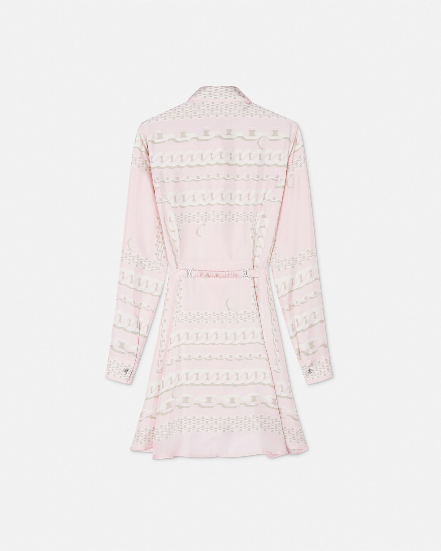 Versace Treasure Silk Mini Shirt Dress Pink,Print | VERSACE CA