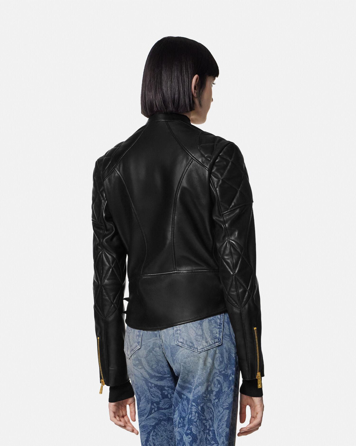 Leather Biker Jacket | VERSACE US