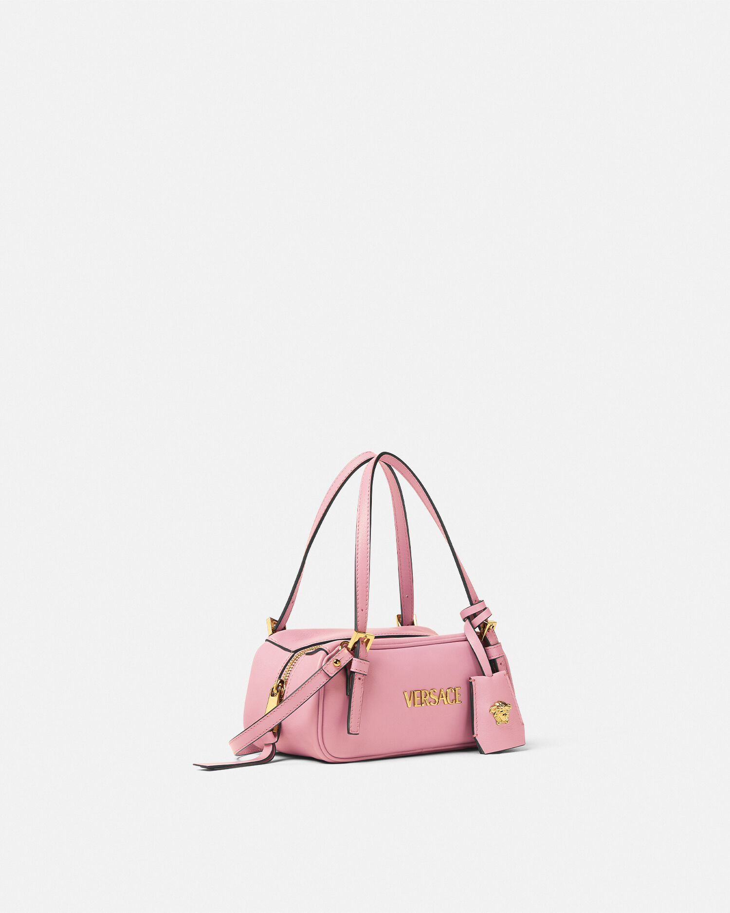 Versace Tag Bowling Mini Bag Pink | VERSACE US