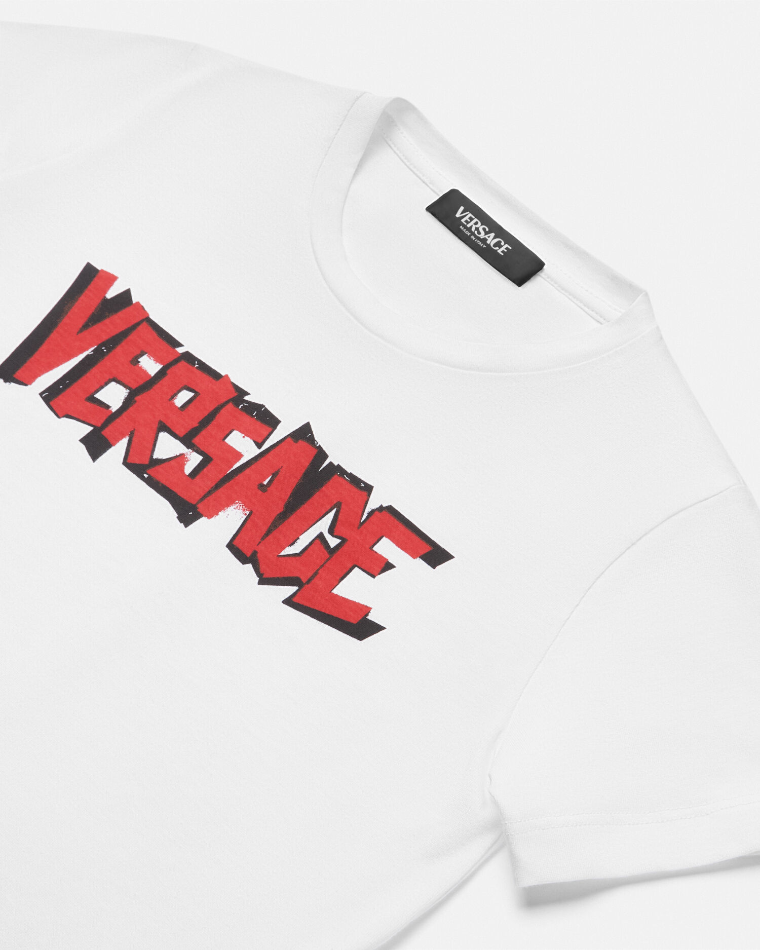 Red and white versace shirt online