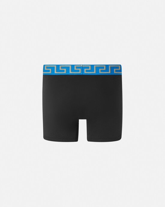 Versace Lange Unterhose aus Baumwolljersey Schwarz+Blau 2