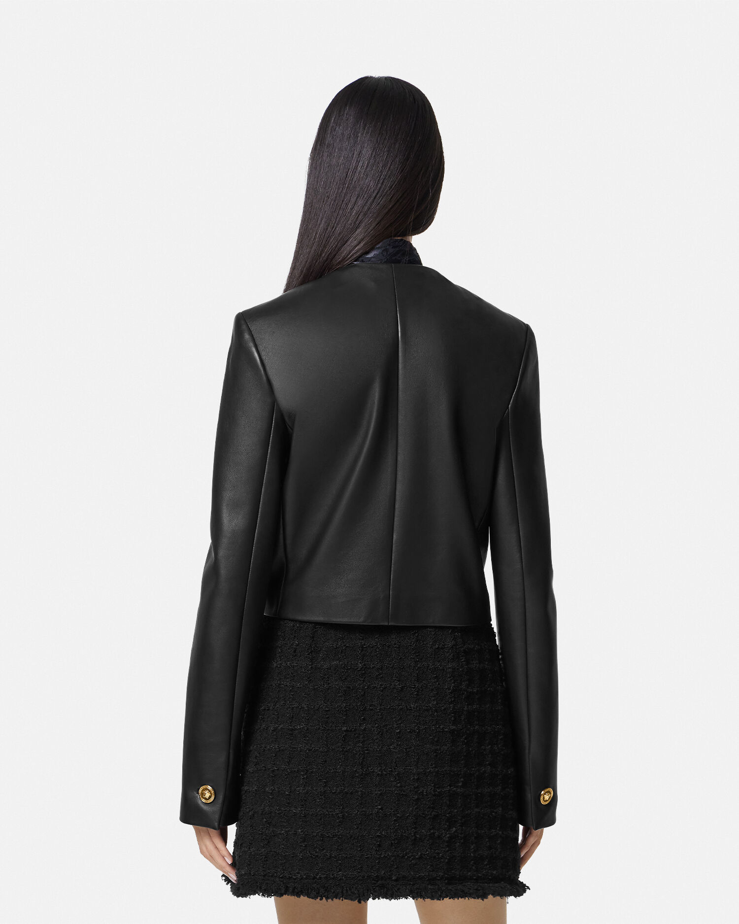 Veste cardigan en cuir