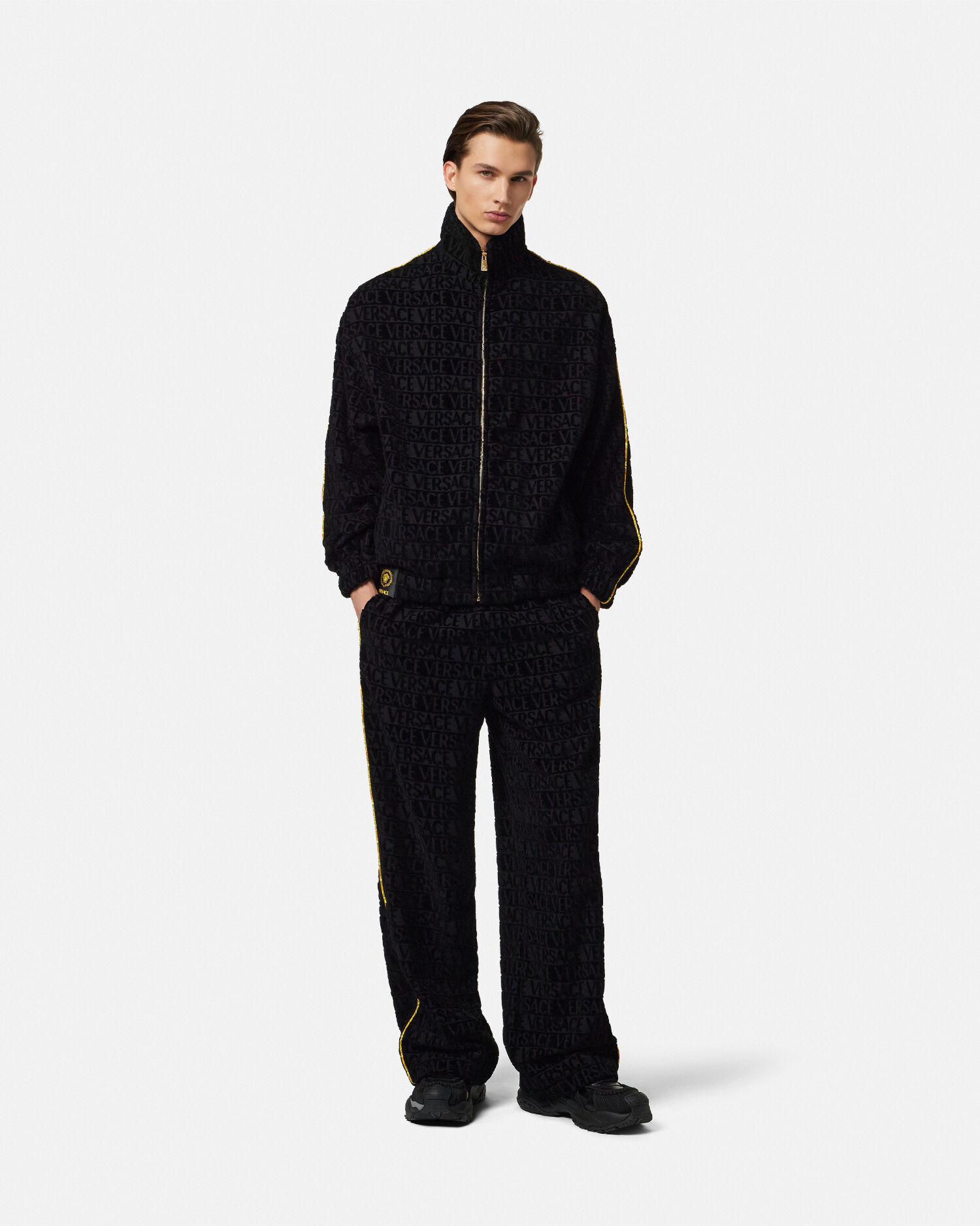 I ♡ Baroque Zip Sweatshirt Black,Print | VERSACE US