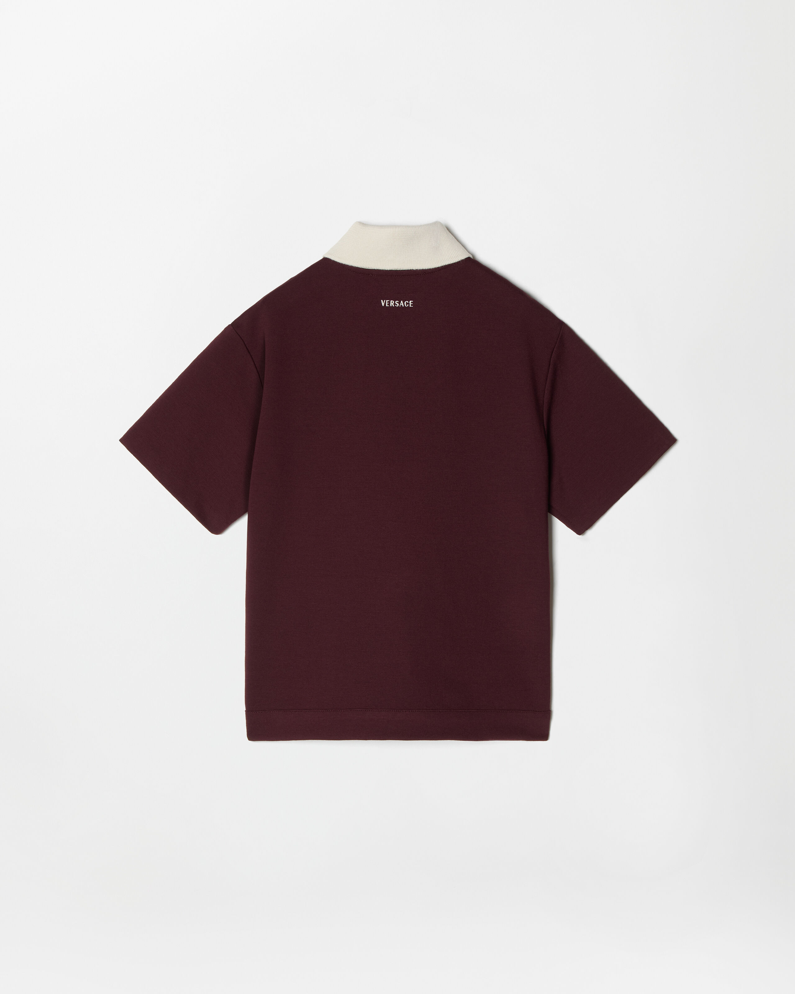 Kids Embroidered-Logo Jacquard Milano-Stitch Shirt Blue,Burgundy