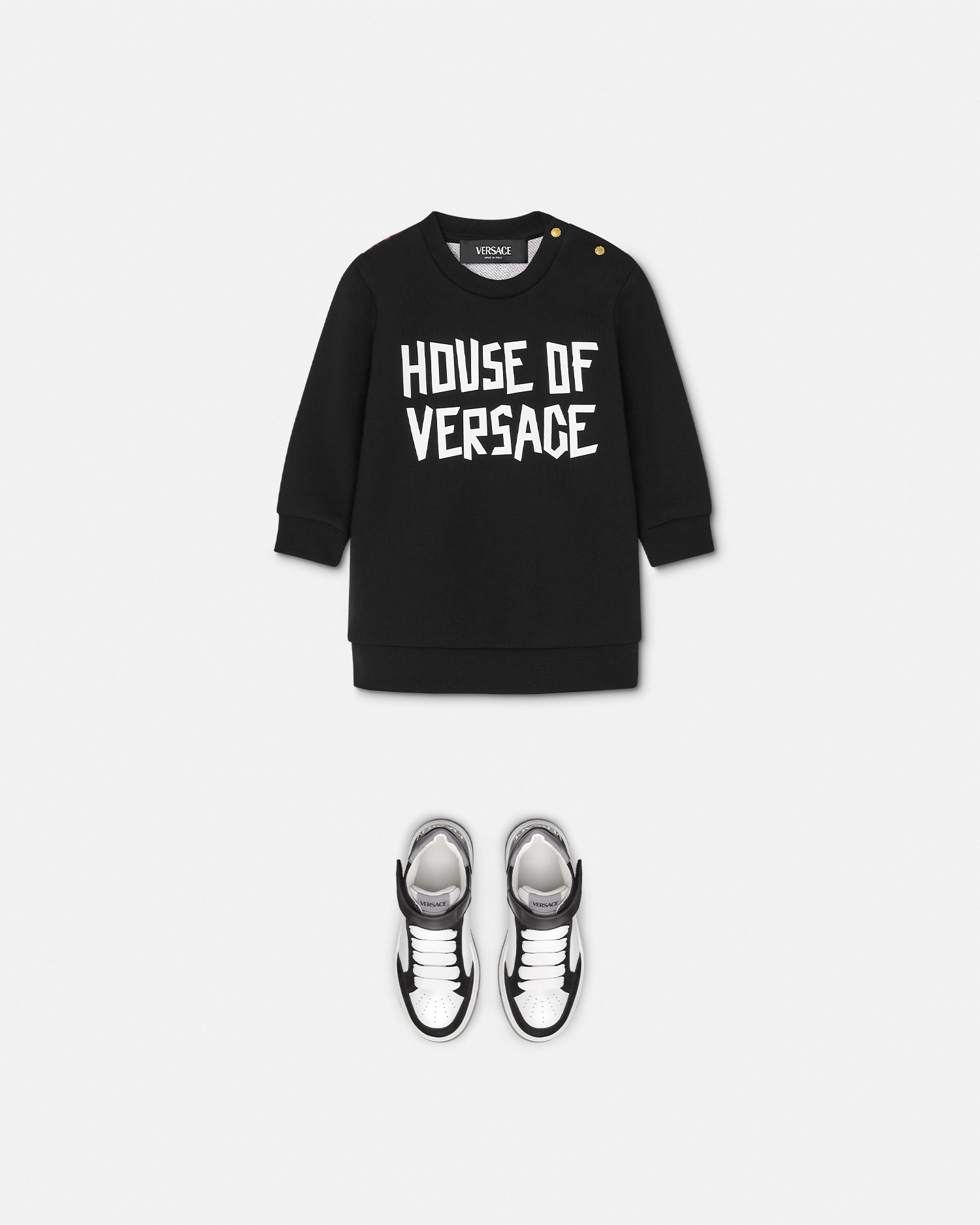 Vestido sudadera House of Versace Baby Negro | VERSACE