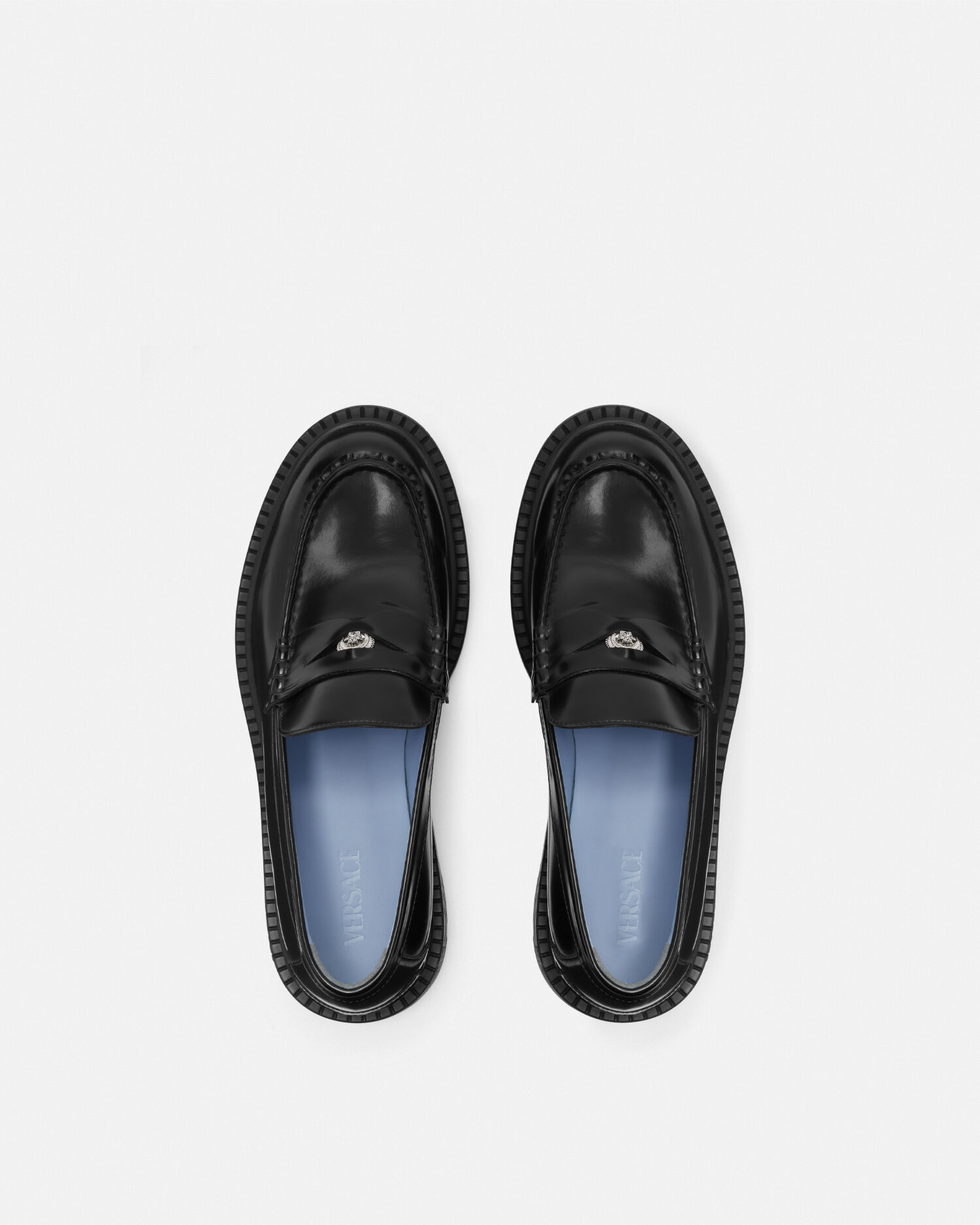 Adriano Leather Loafers | VERSACE US
