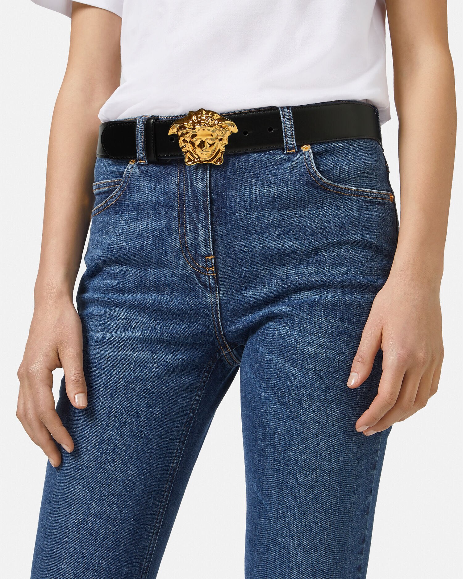 La Medusa Leather Belt 4 cm