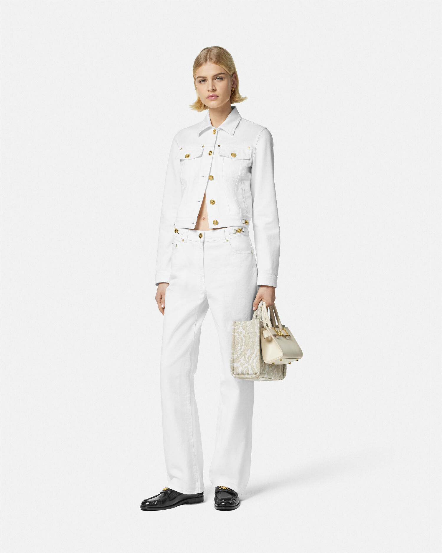 Versace white denim jacket top