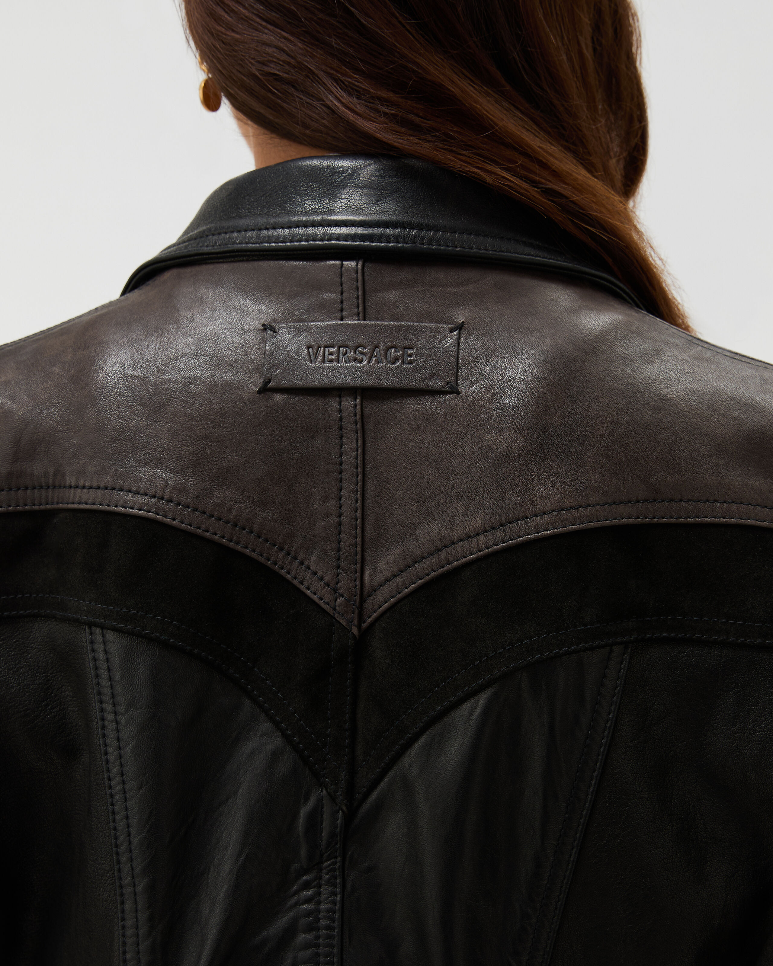 Leather Slim Blouson Black | VERSACE US
