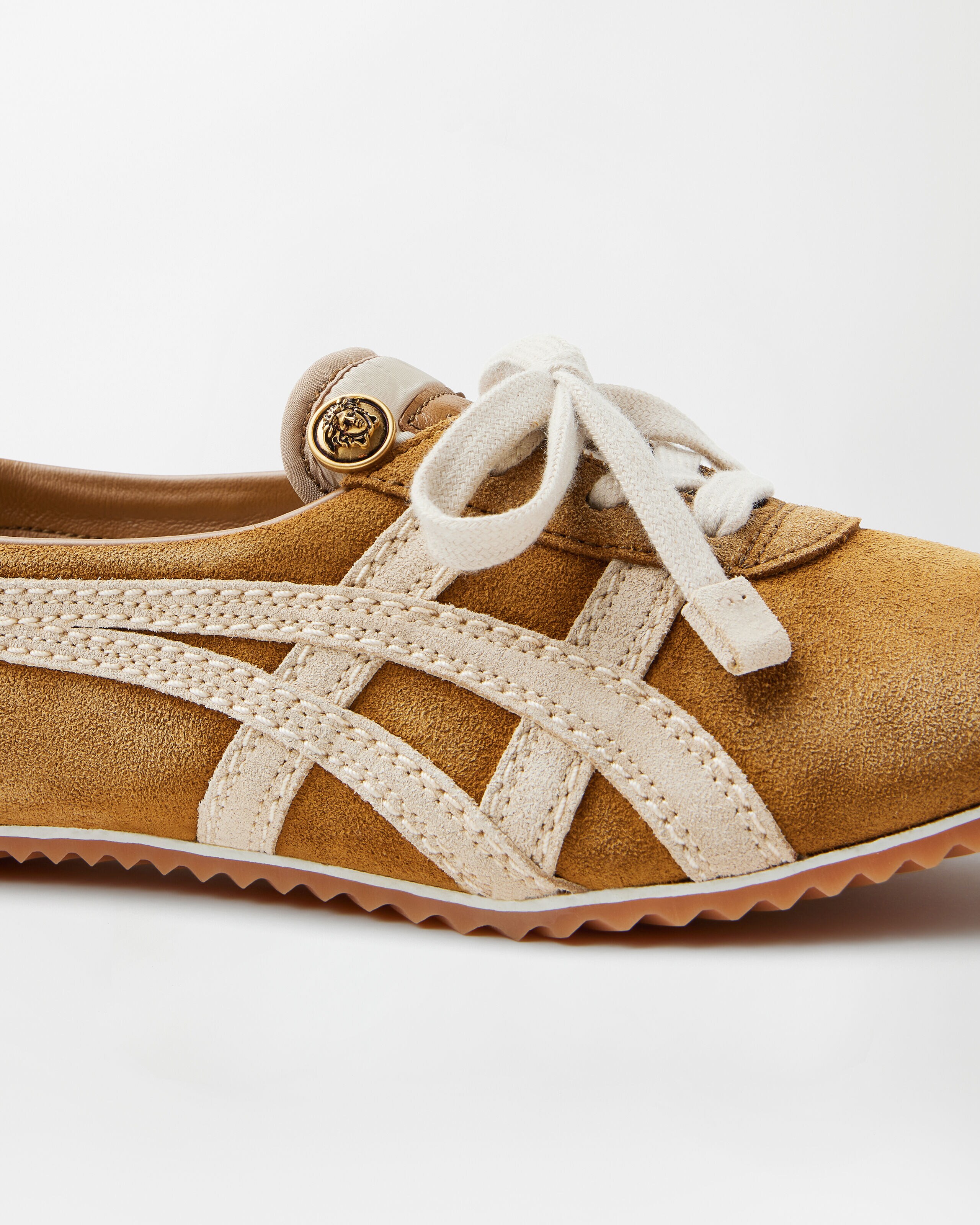 TAI-CHI Sakura Suede Sneakers Brown | VERSACE US