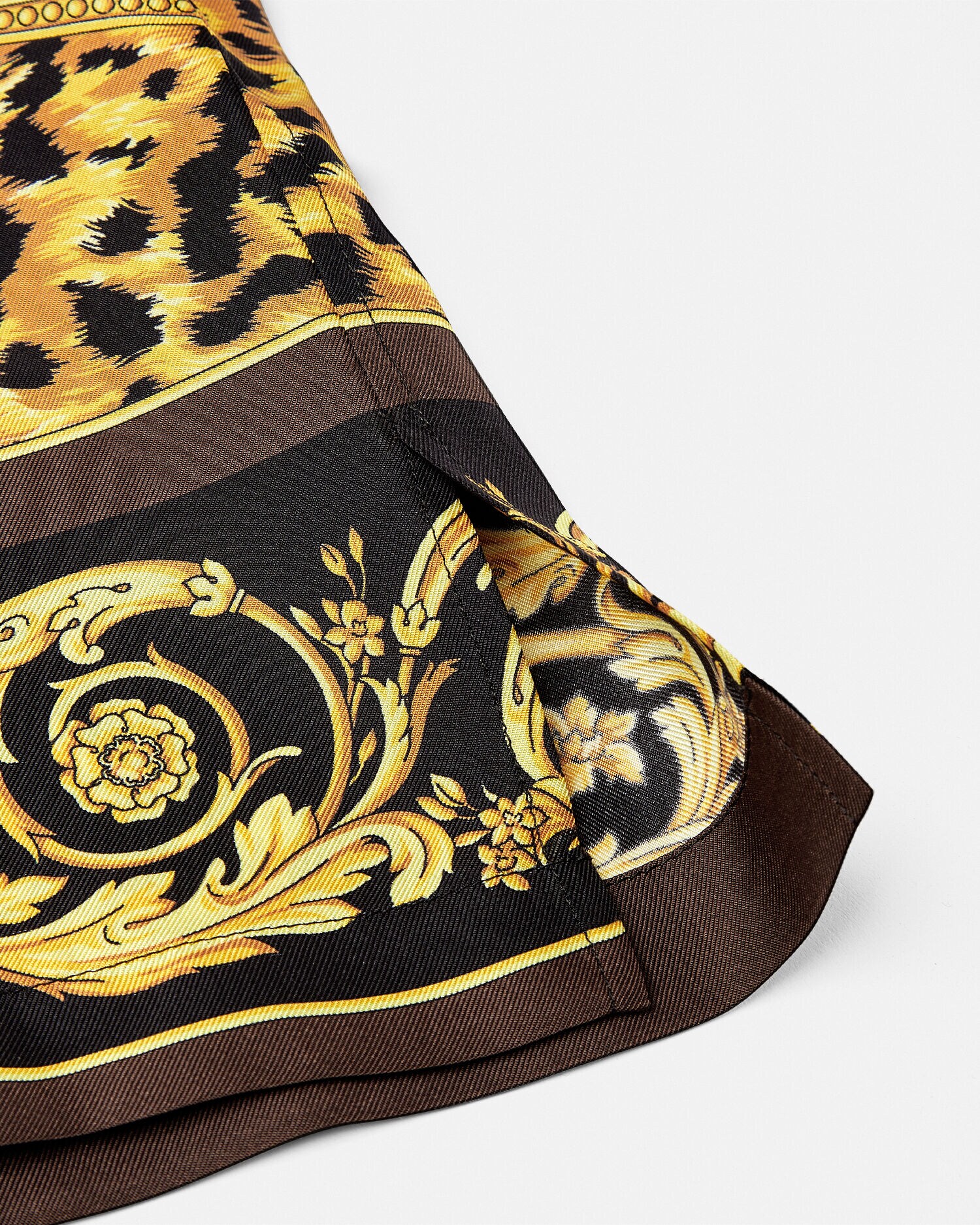 Wild Cats Silk Shirt Black,Print | VERSACE US