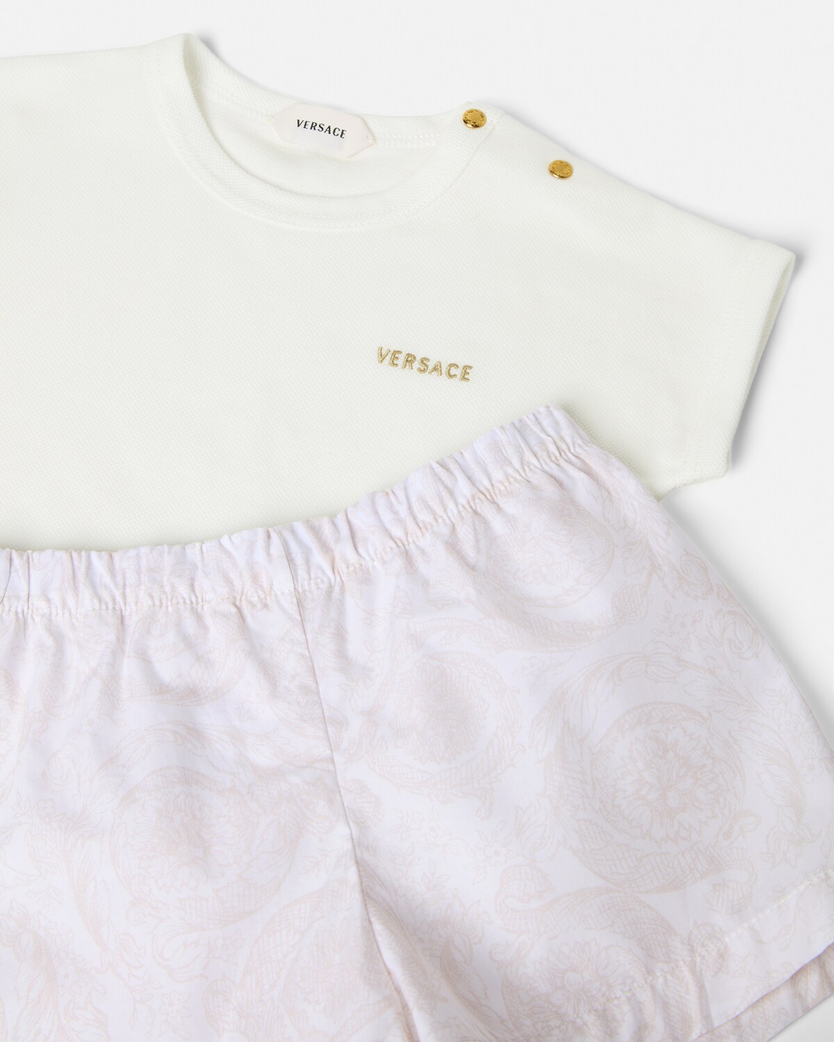 Ensemble t-shirt en piqu&eacute; et popeline Baby Blanc 3