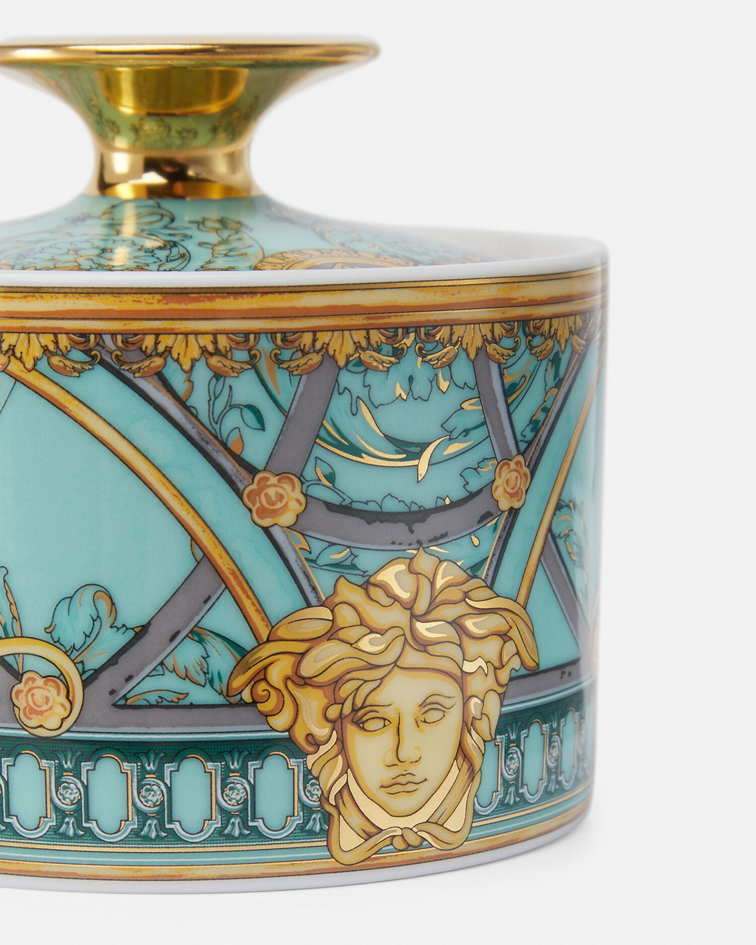 La Scala del Palazzo Verde Sugar Bowl Blue | VERSACE US