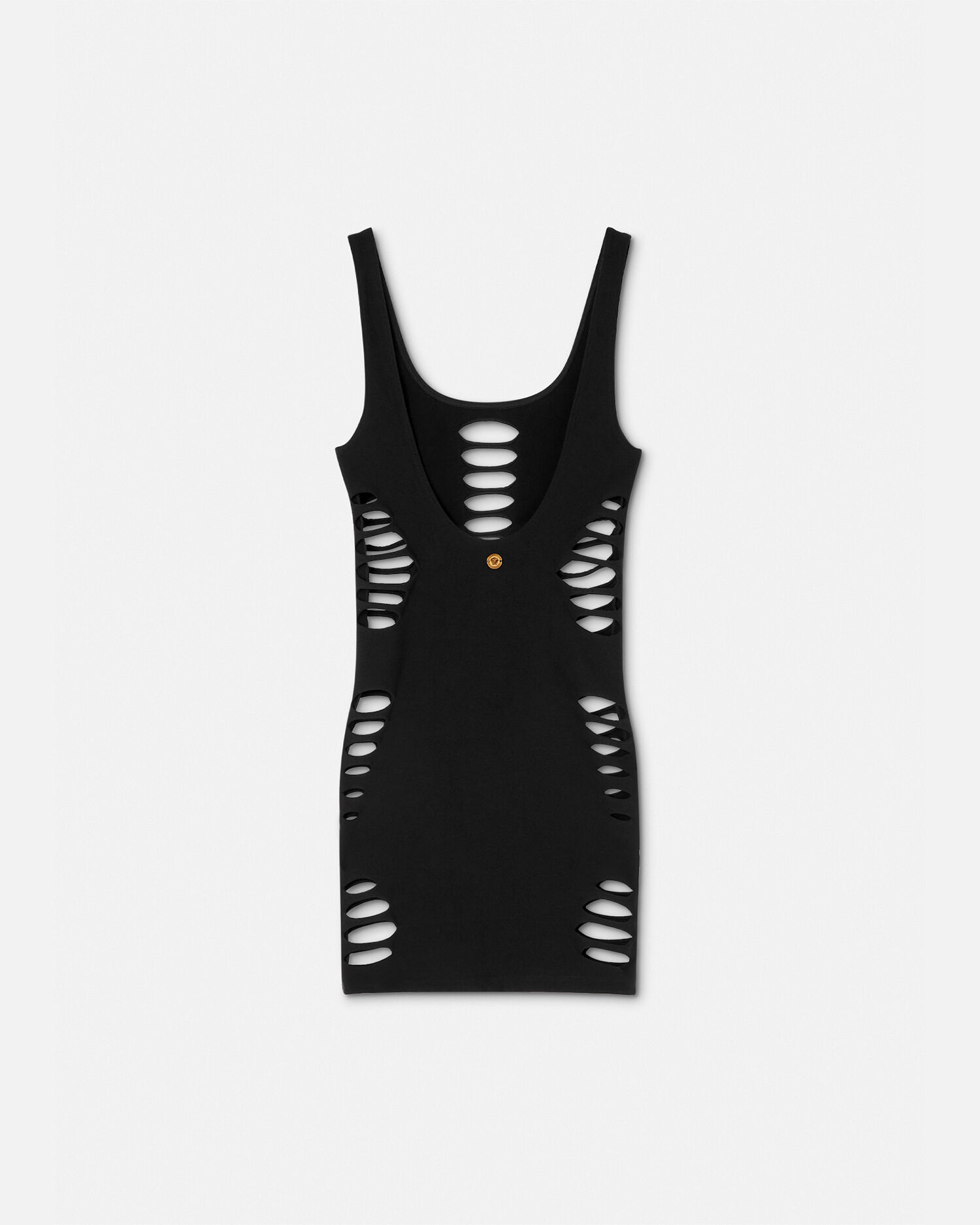 Slashed Mini Dress Cover-Up Black | VERSACE US