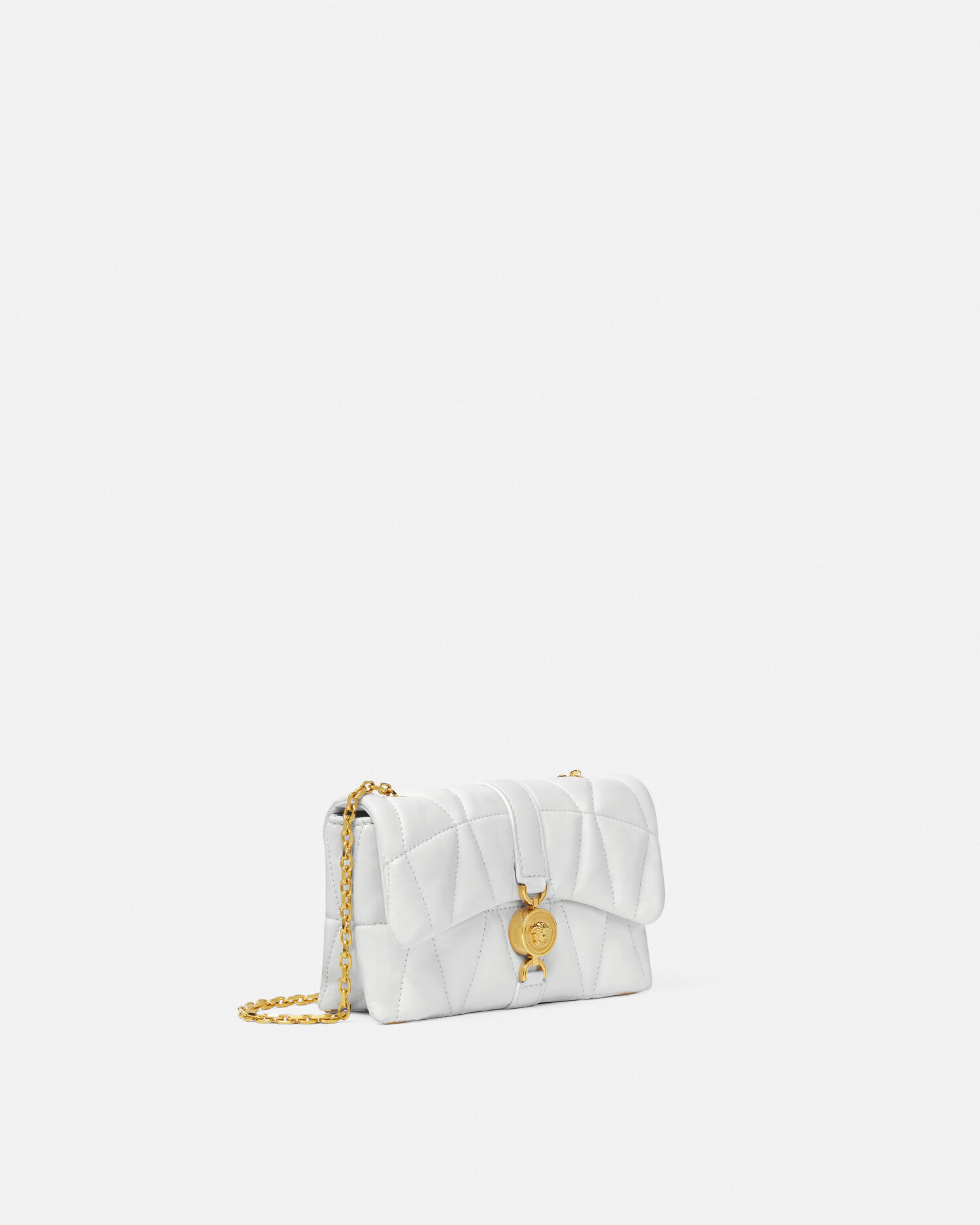 Kleio Quilted Mini Bag White VERSACE UK