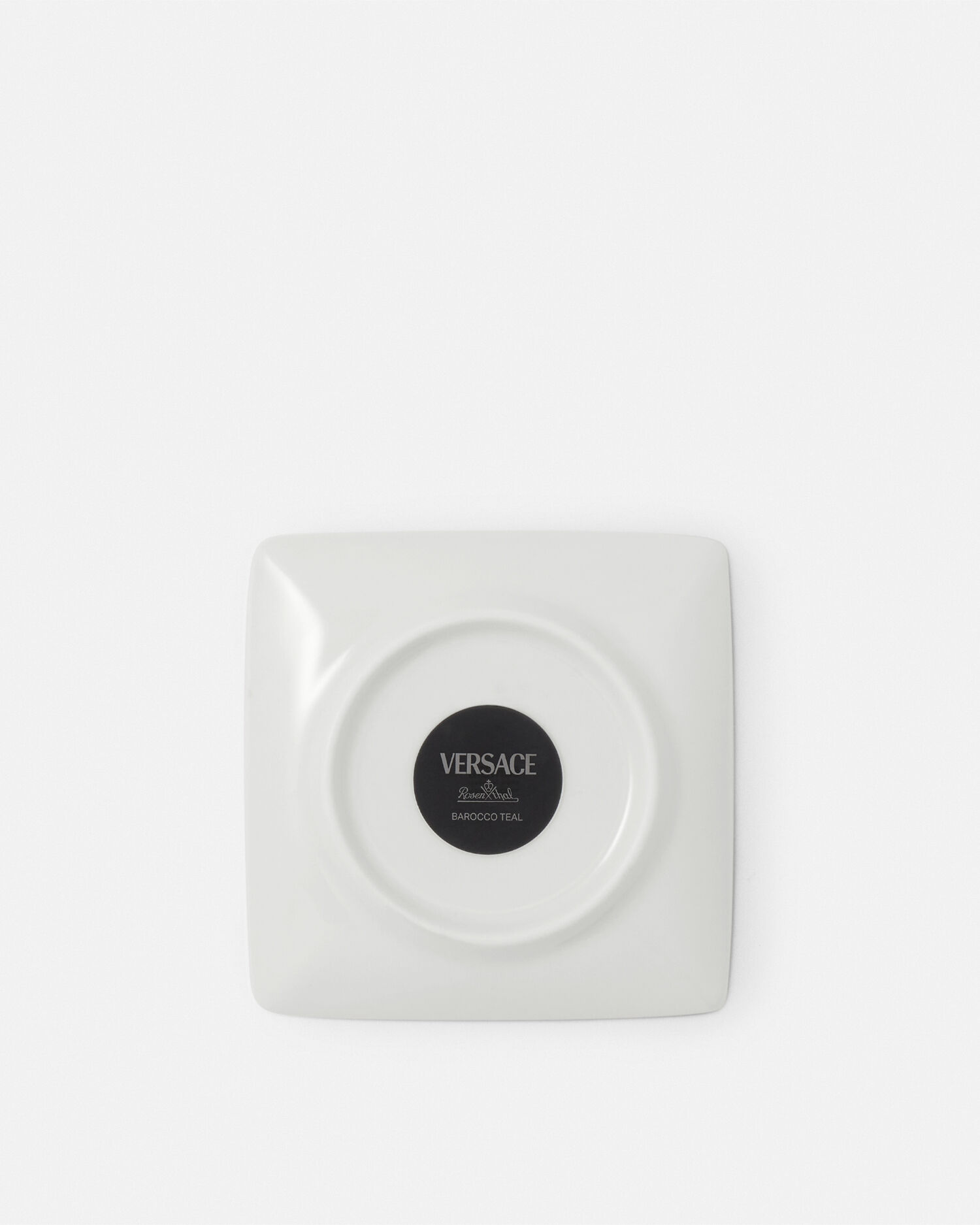Barocco Teal Small Square Plate 12 cm Blue | VERSACE US