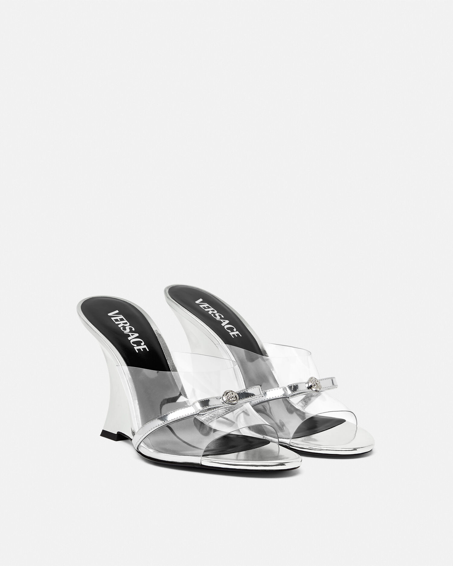 Versace perspex mules cheap