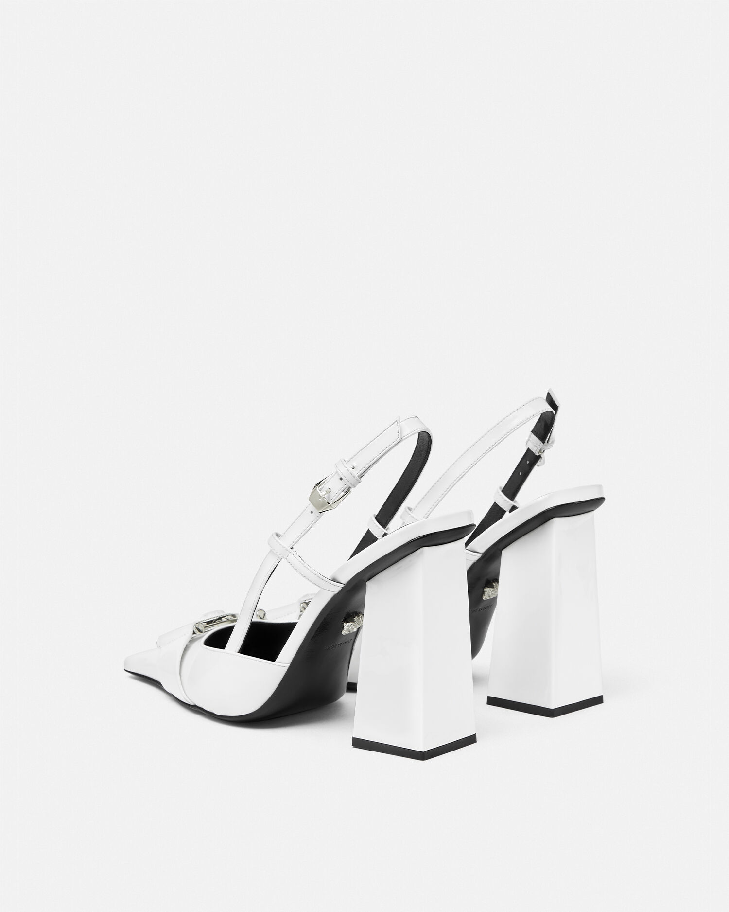 Versace heels black and white sale