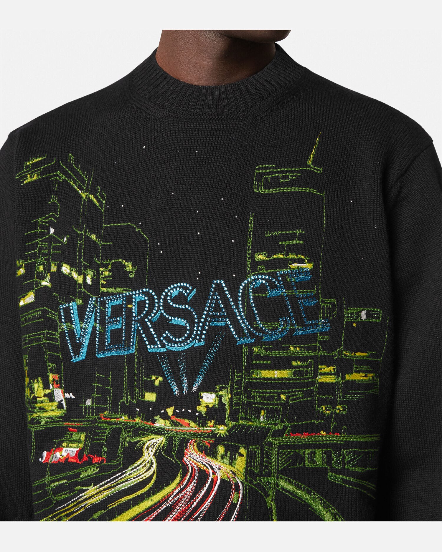 Embroidered City Lights Jumper