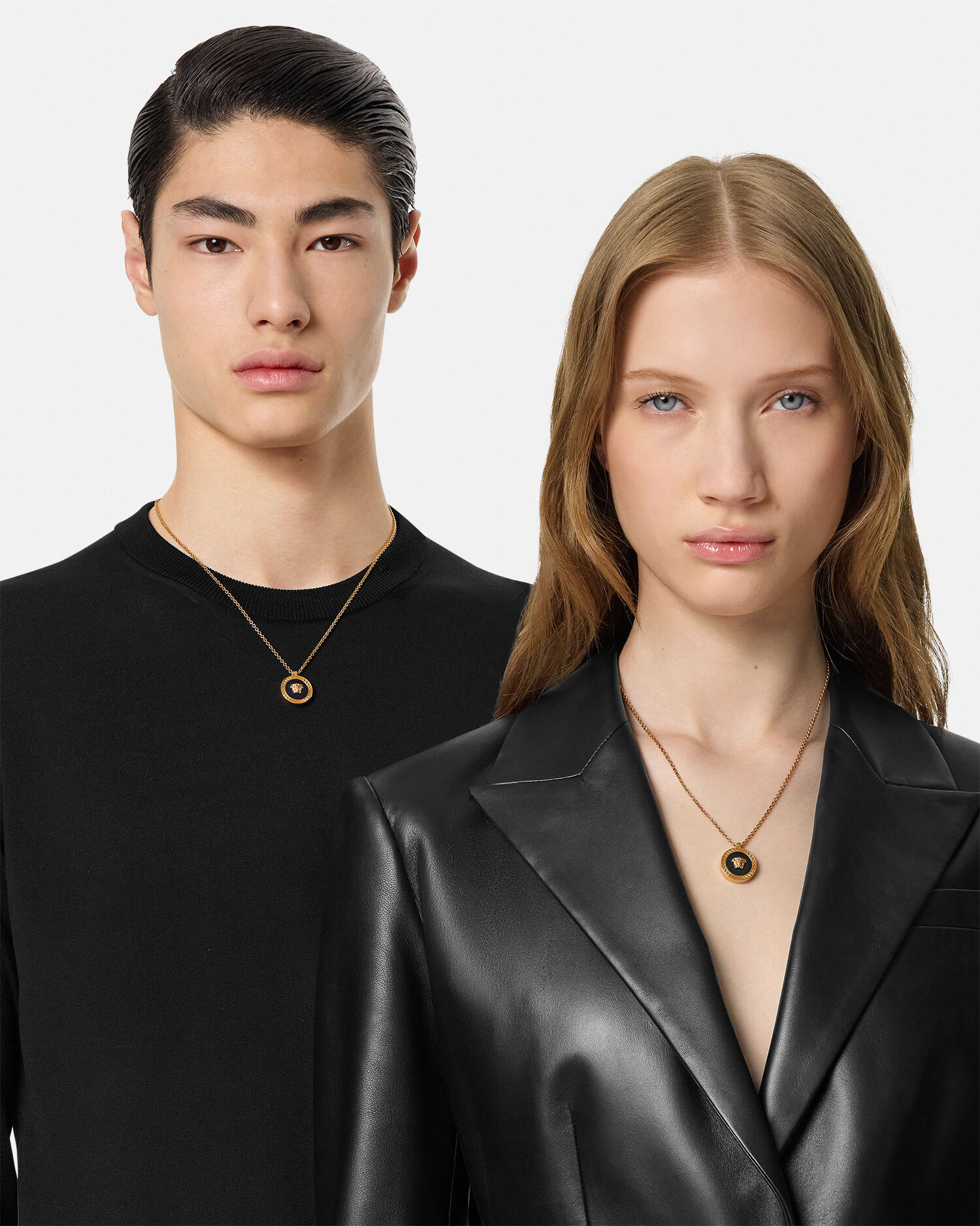 Medusa Necklace Gold,Black | VERSACE US