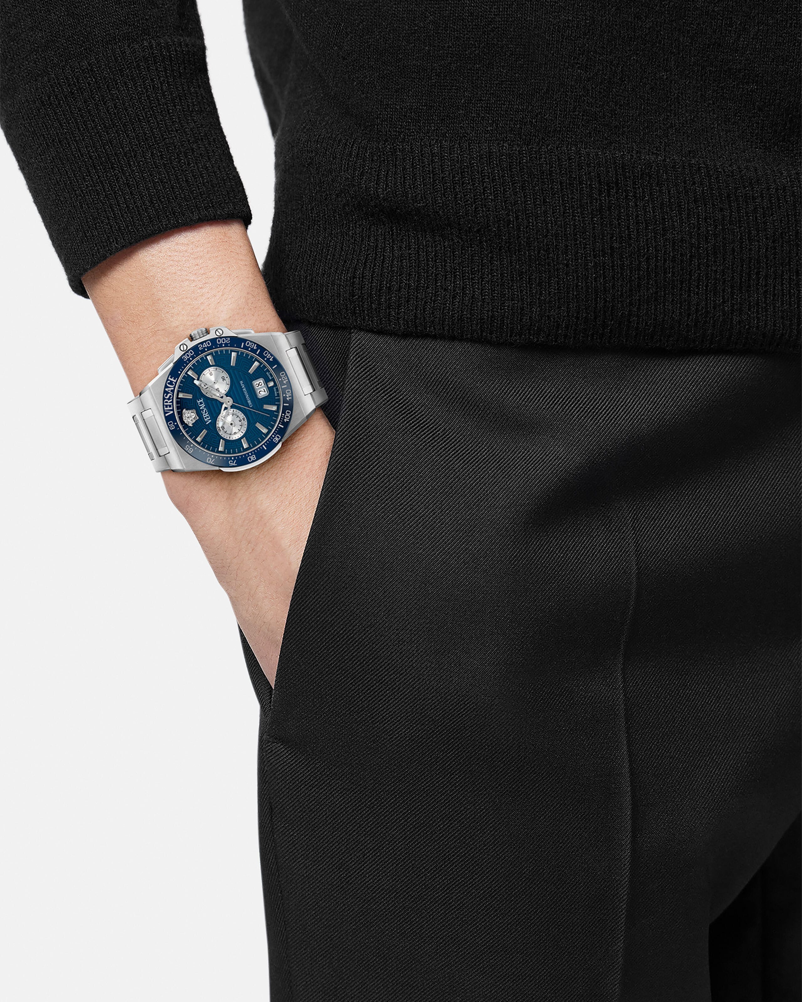 Greca Reaction Watch Silver | VERSACE US