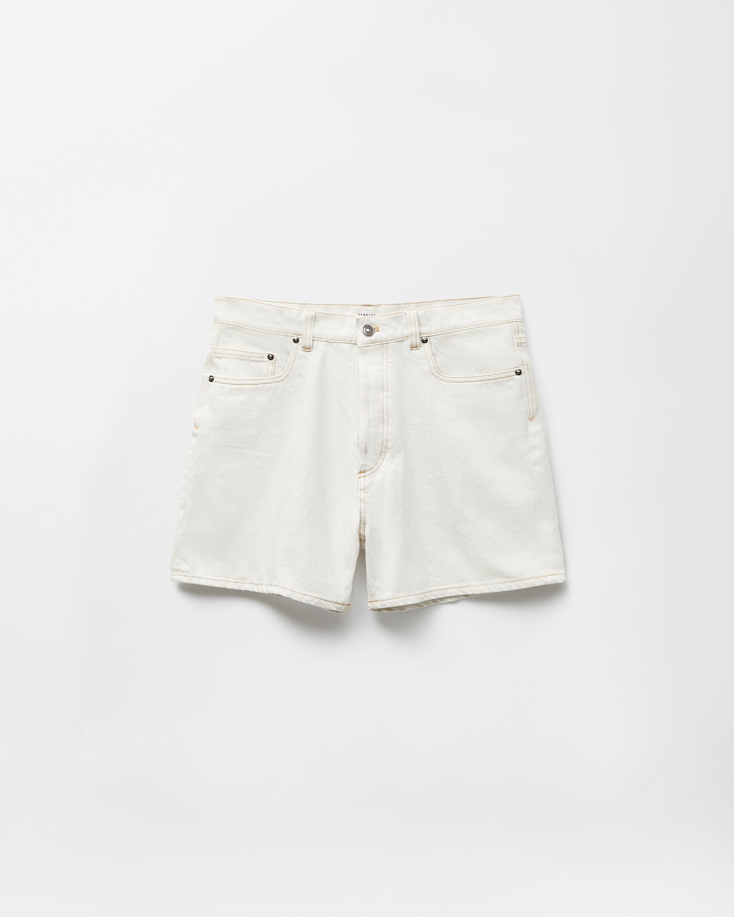 VERSUS VERSACE ショートパンツ　ホワイト×ブラック　25 Denim Shorts White | VERSACE US
