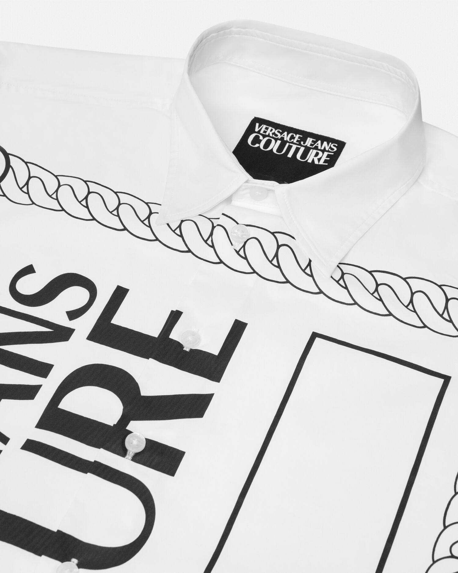 Camicia con logo Piece Number Bianco Stampa VERSACE IT
