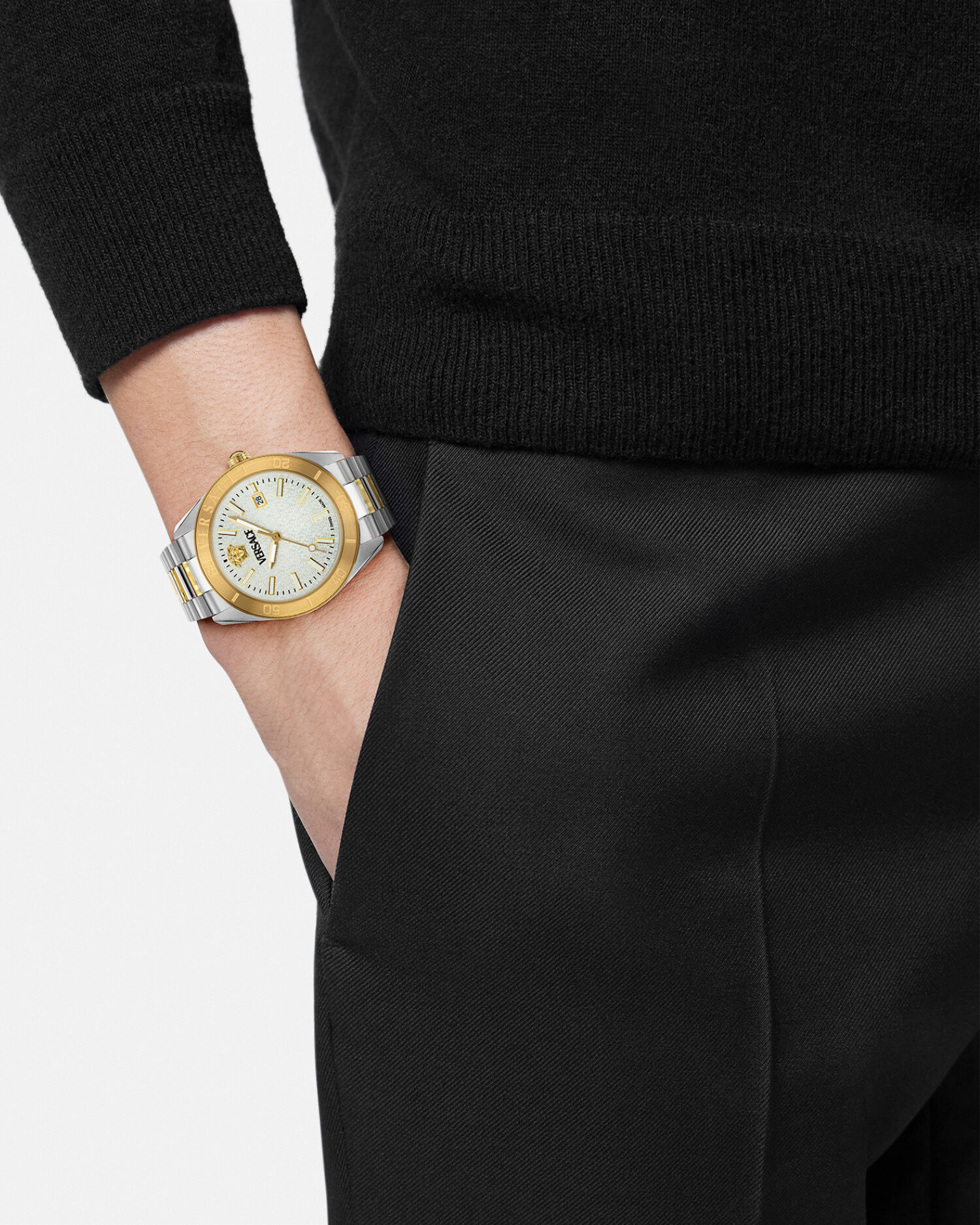 V-Dome Watch Gold,Silver | VERSACE US