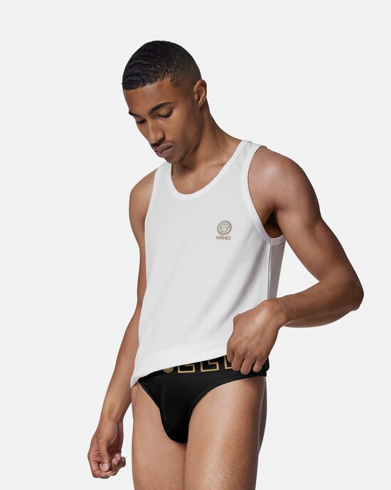 Versace String en jersey de coton noir 2