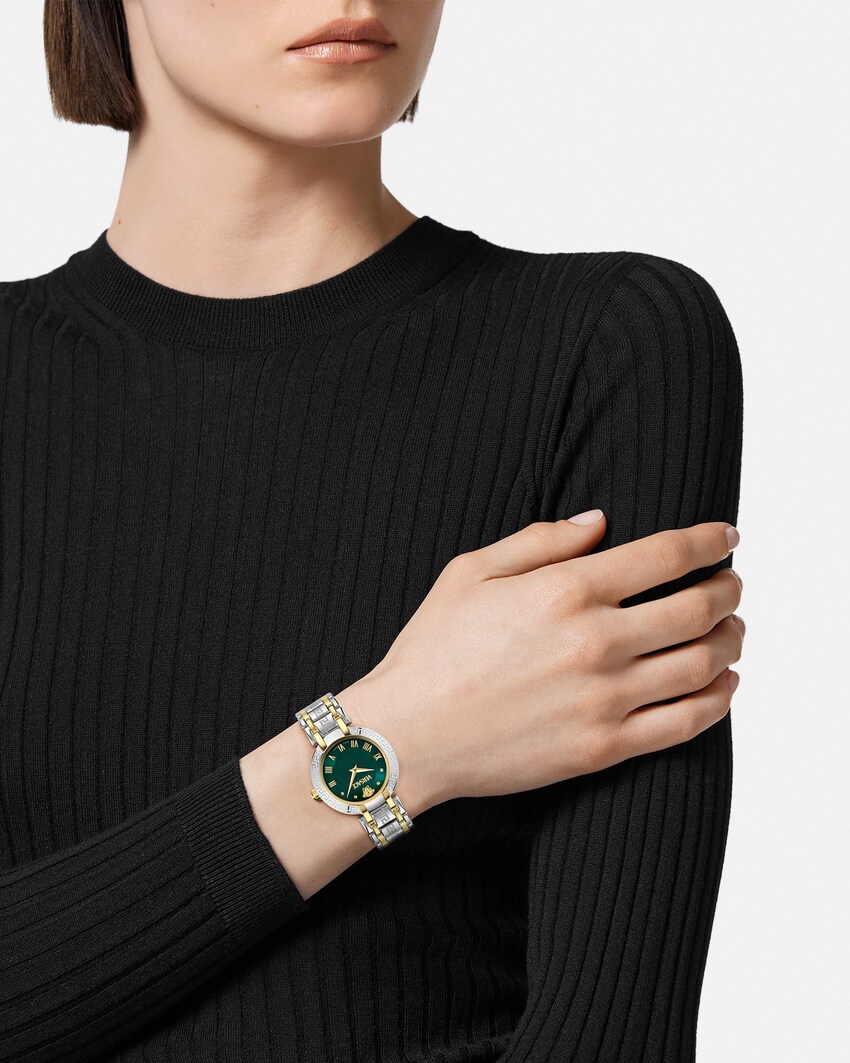 ساعة Versace Antlia فضي+أخضر 4