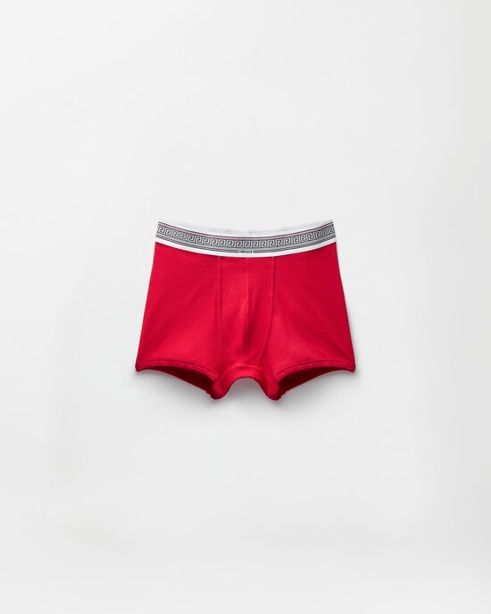 Ribbed Cotton-Jersey Trunks  Red 1
