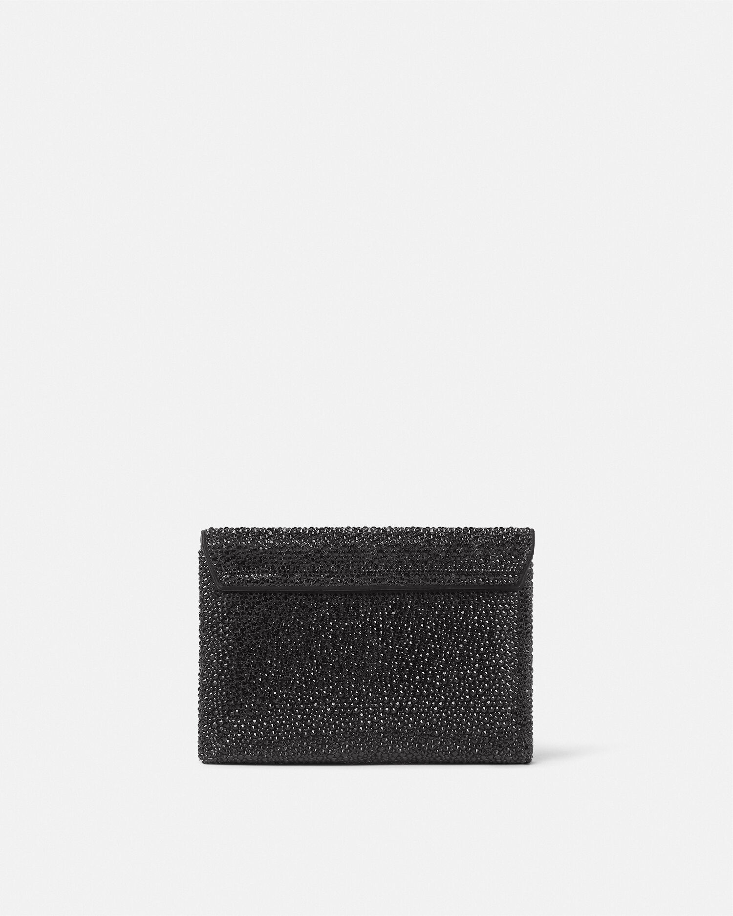 La Medusa Embellished Satin Clutch Black | VERSACE US