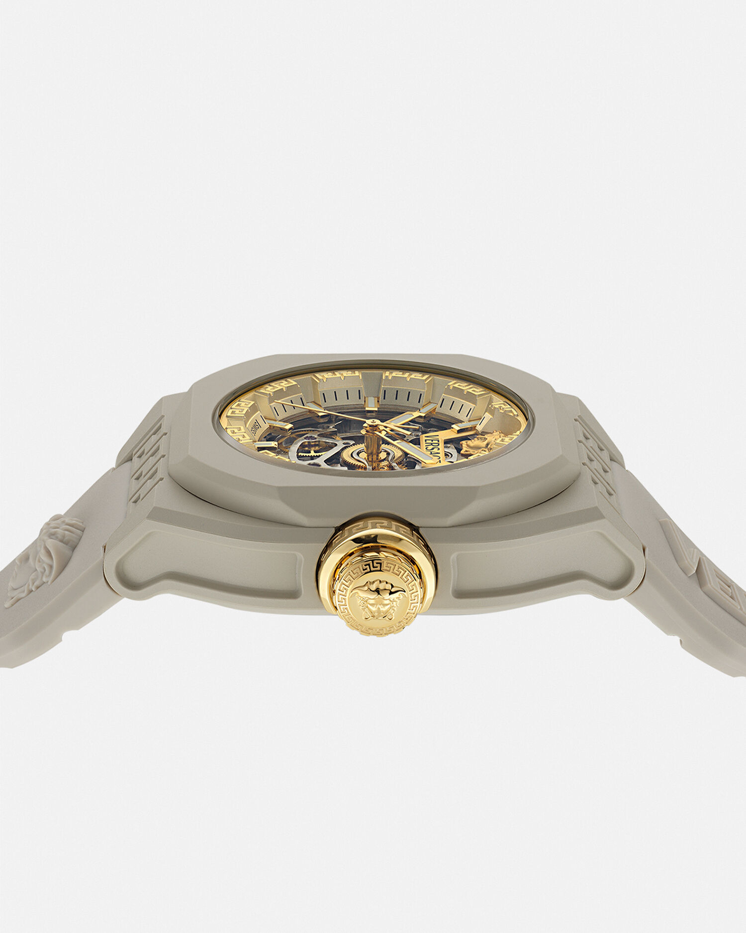 V-Legend Skeleton Watch Beige | Versace US