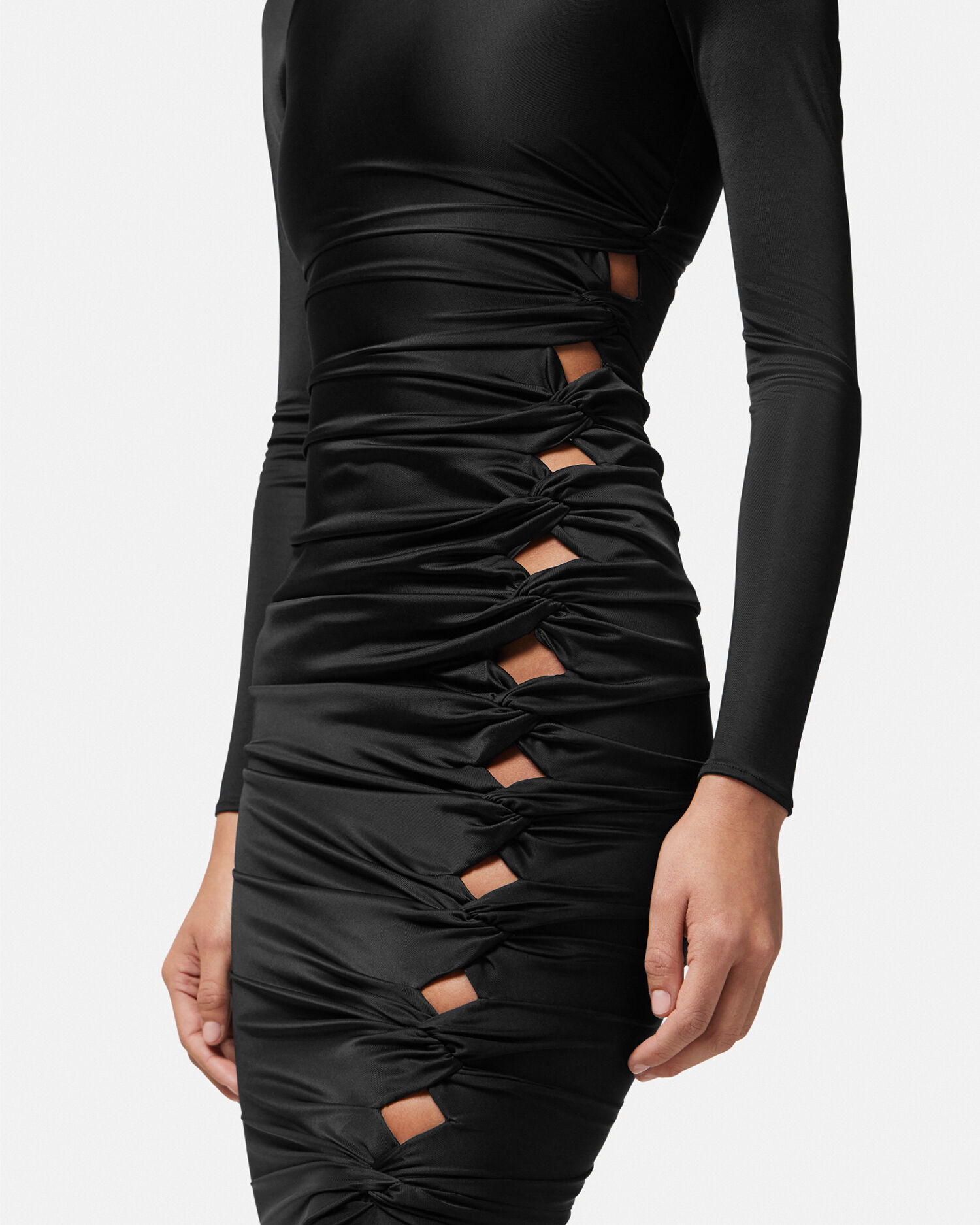 Donatella versace black strappy dress sales