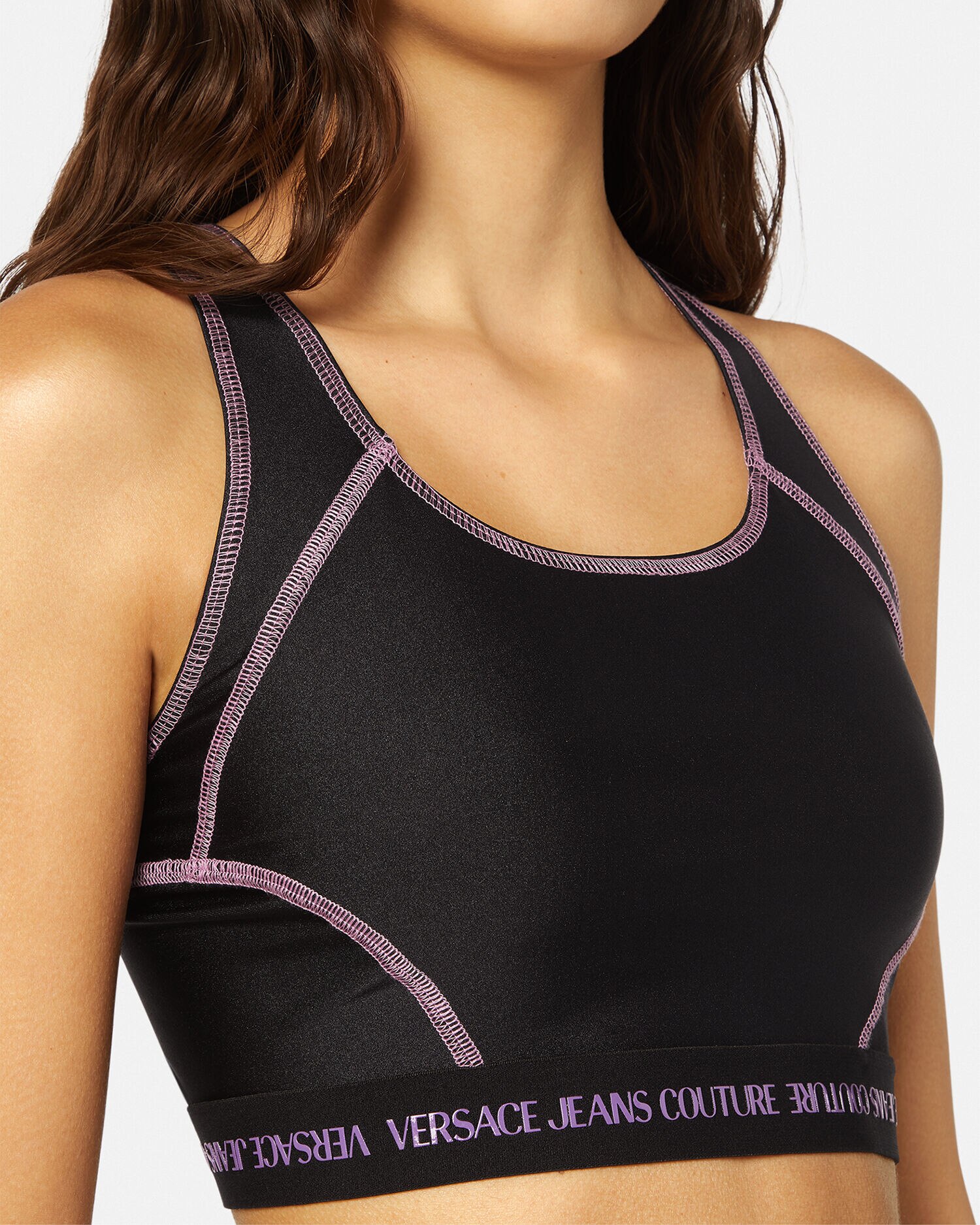 Versace Jeans Couture Logo Nylon Sports Bra for Women Online