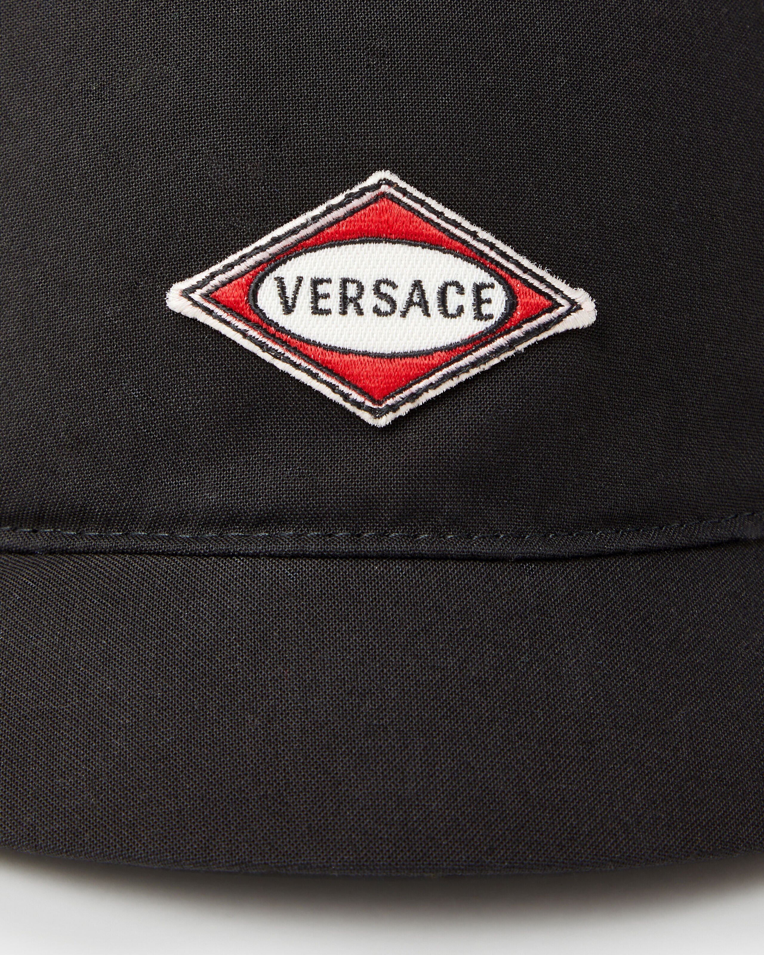 Embroidered Canvas Cycling Cap Black | VERSACE US