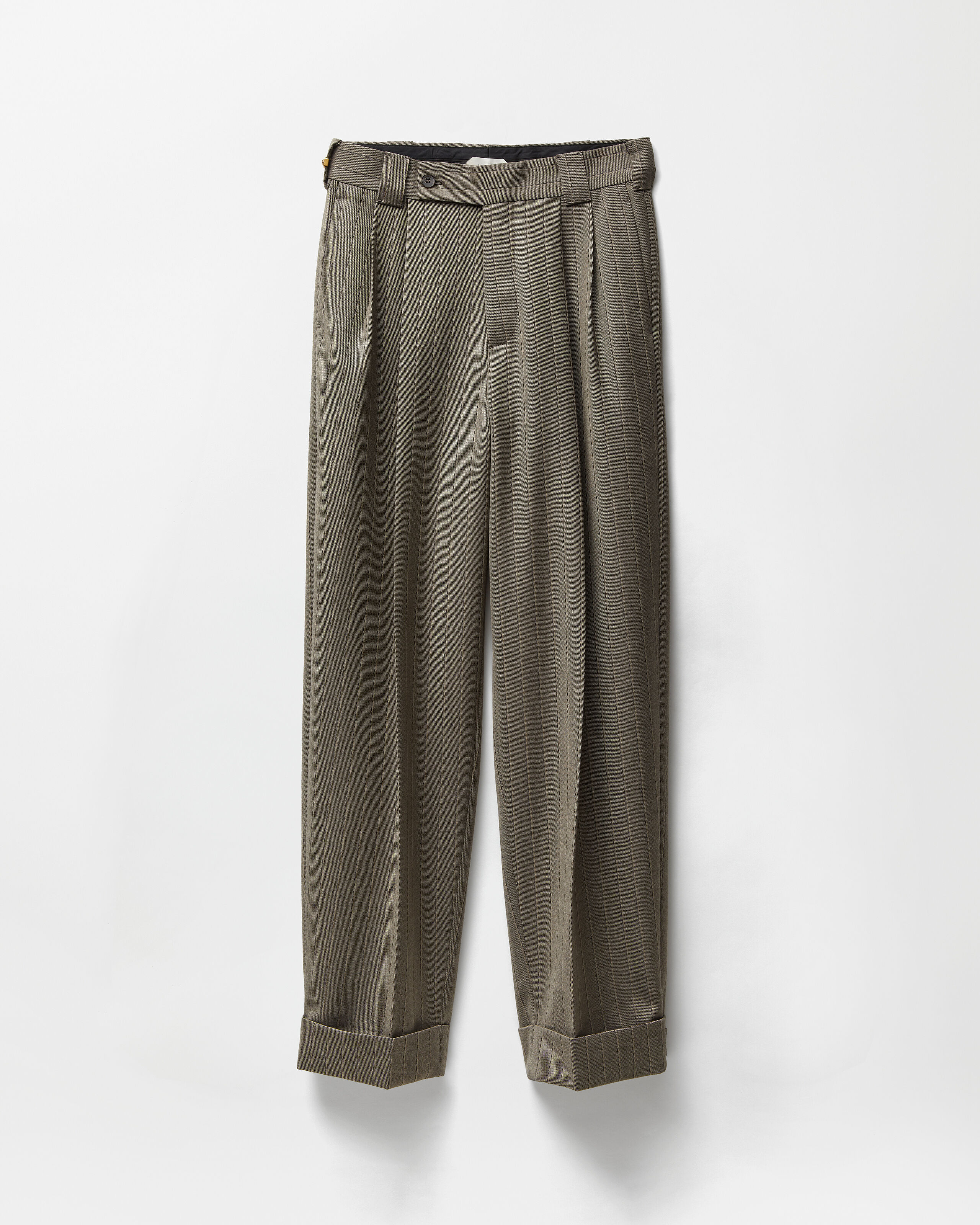 Versace スラックス Pinstripe Wool Twill Oversized Pants Gray | VERSACE US