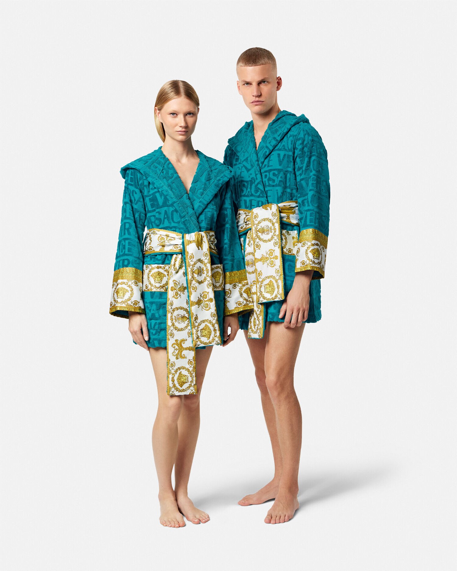 Versace mens silk online robe