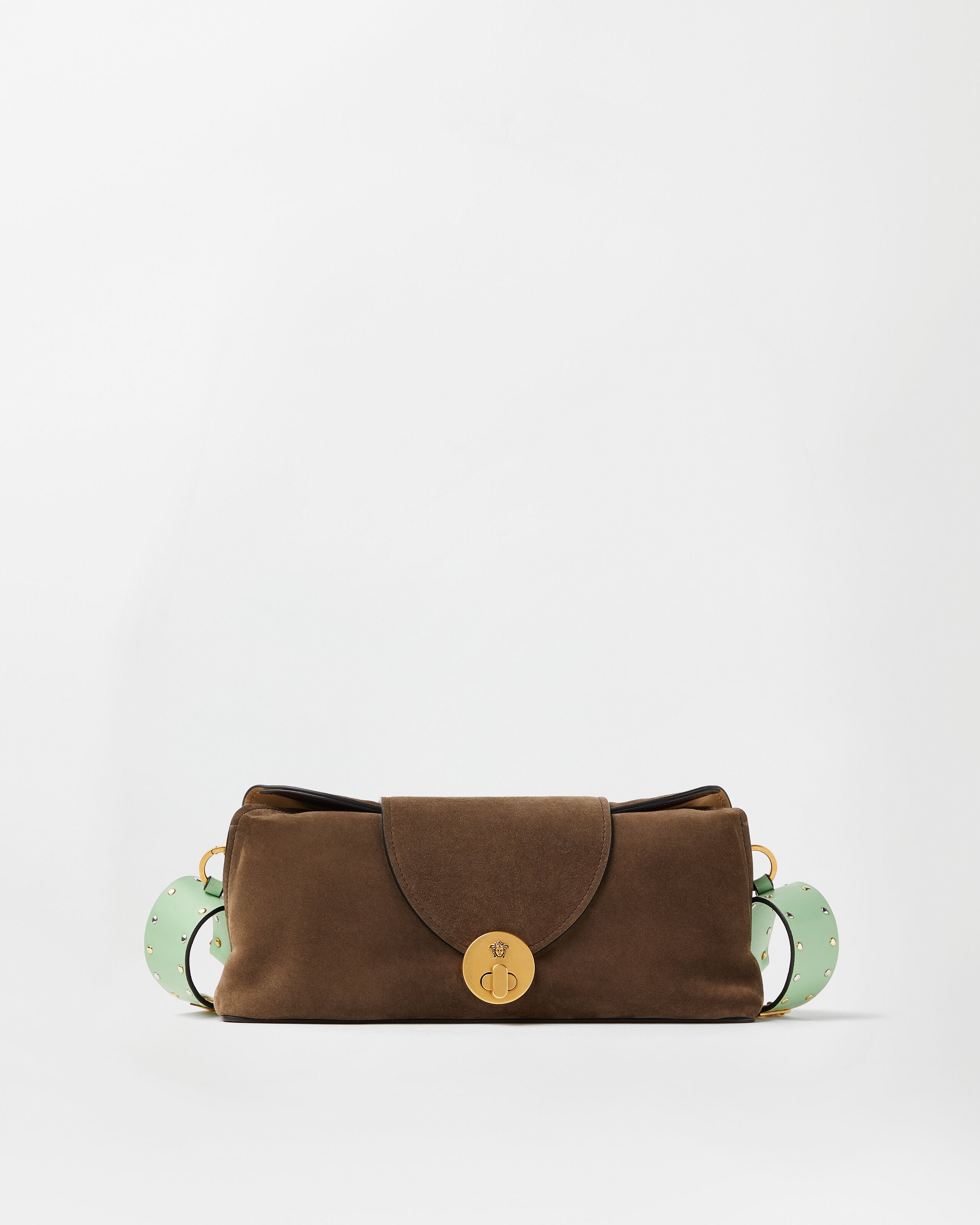 Versace vivian embellished suede clutch