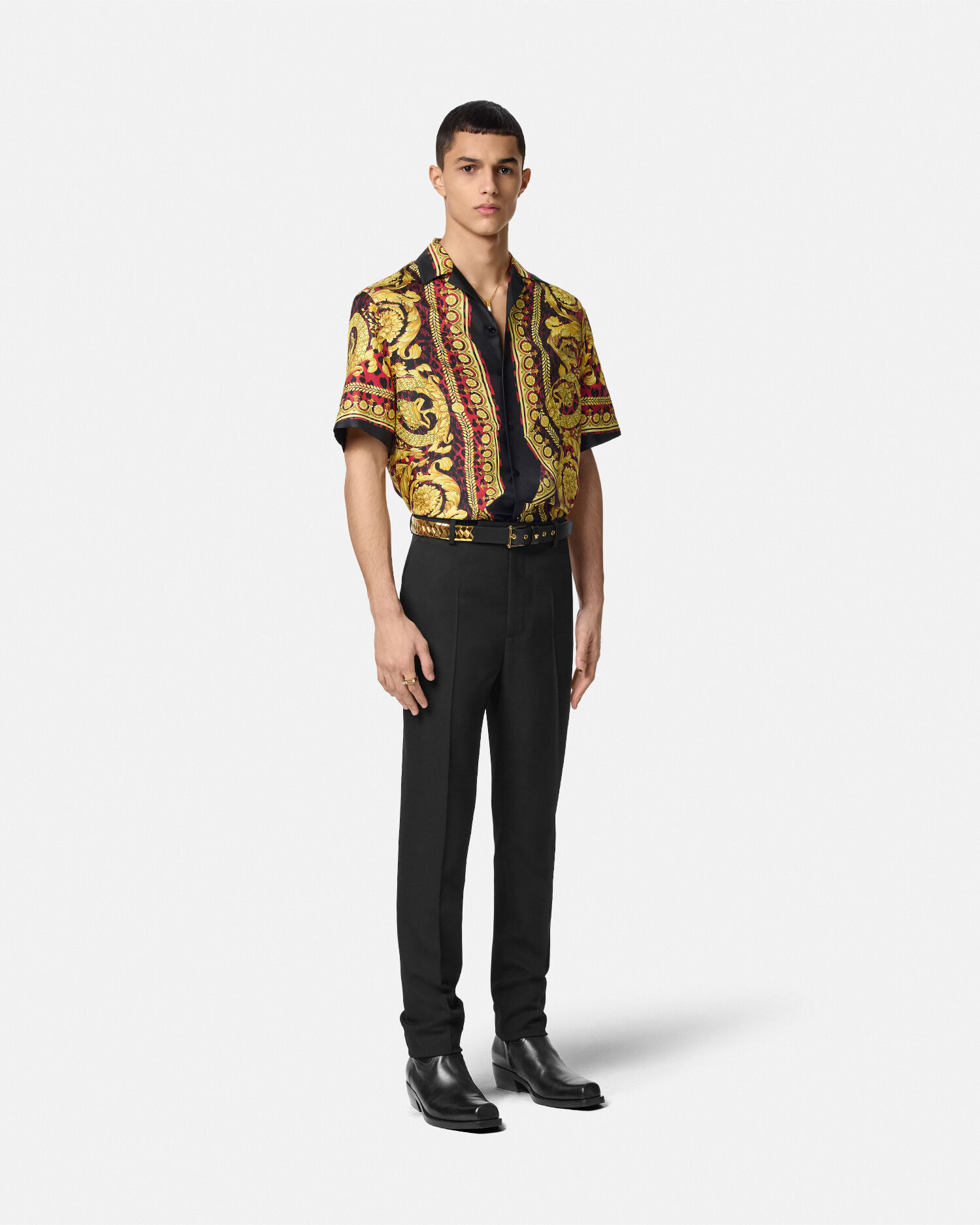 Versace silk shirt red outlet