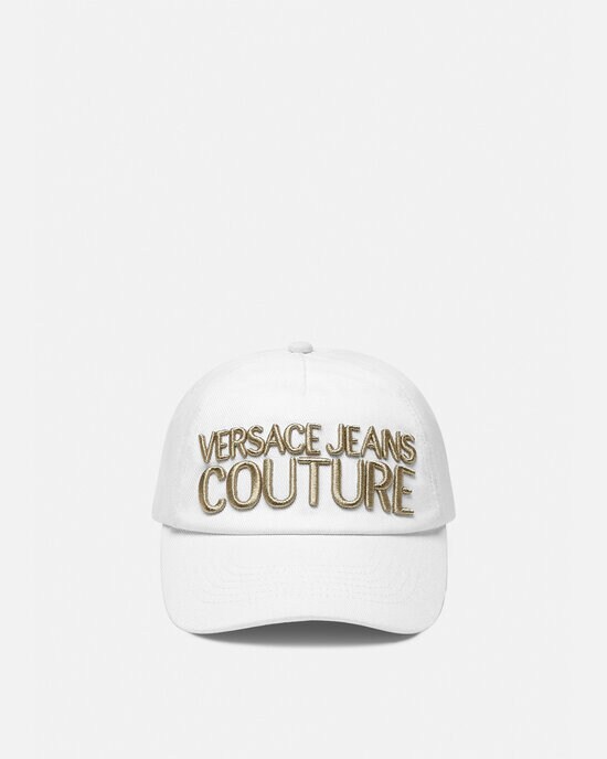 Versace Jeans Couture قبعة بيسبول مزينة بشعار الماركة المطرز أبيض+طباعة 1