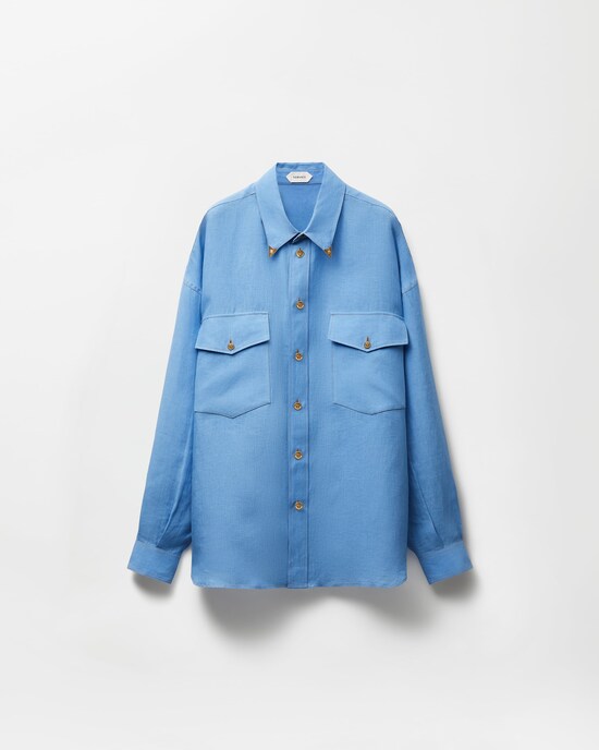 Linen Relaxed Shirt Light Blue 1