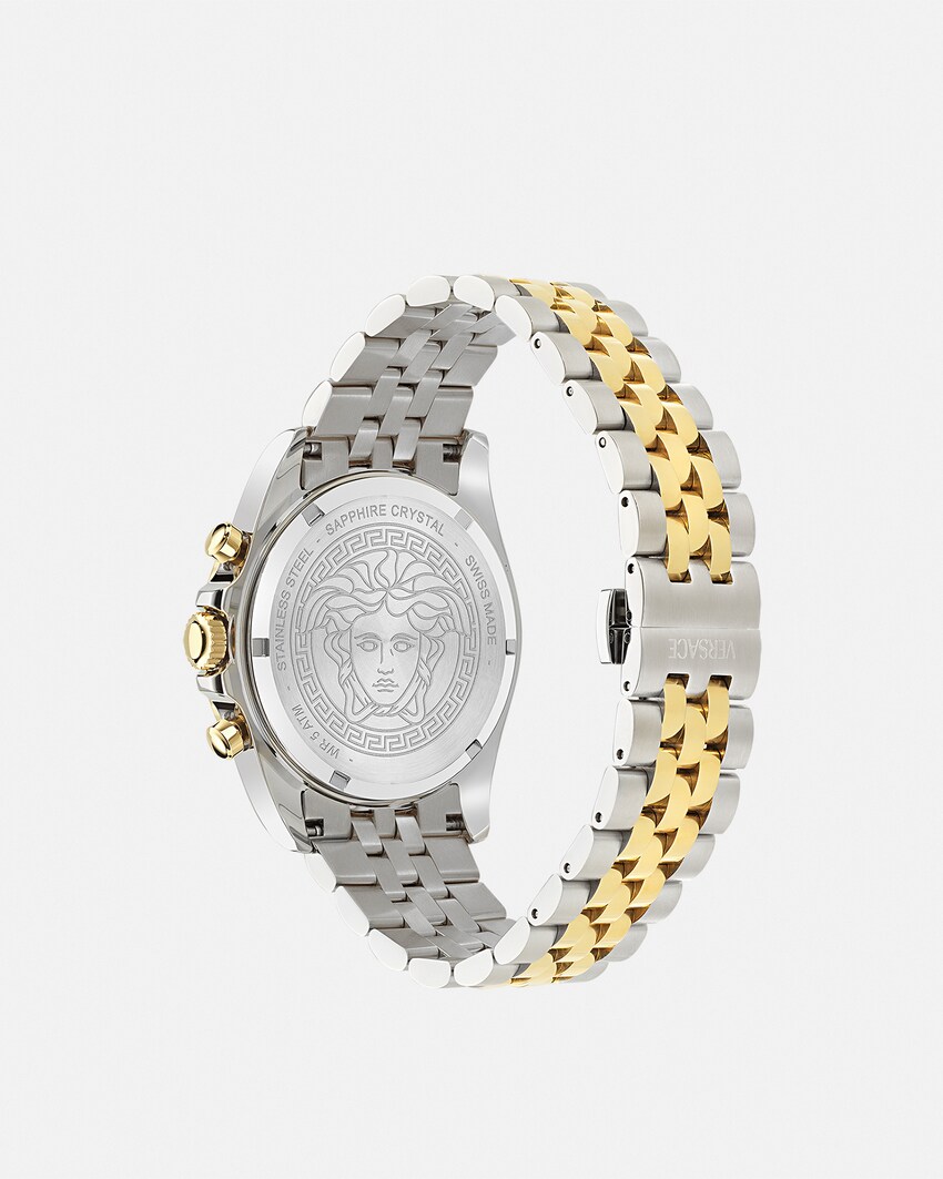 سَاعة Greca Chrono Wave  فضي+أخضر 2