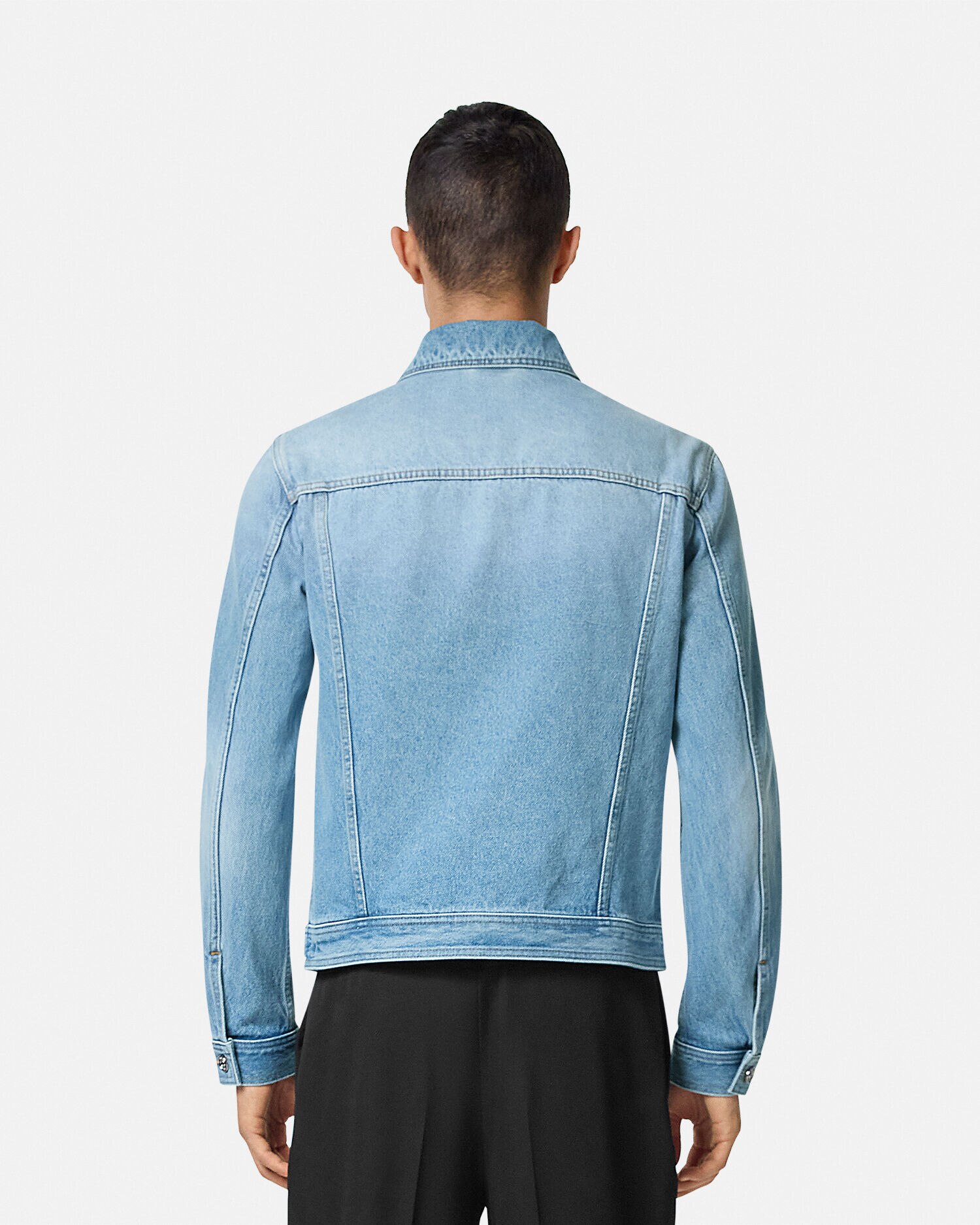 Versace mens denim jacket discount