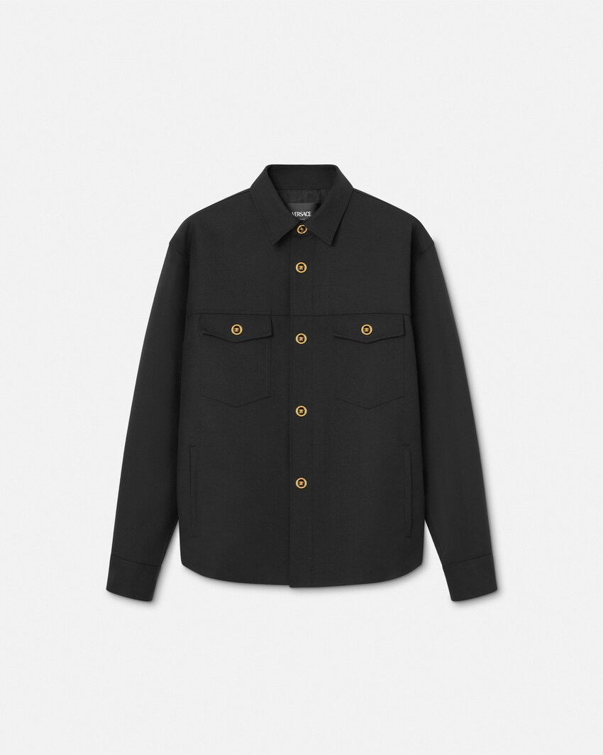 قميص فوقي من صوف الكافالري‬ أسود 1